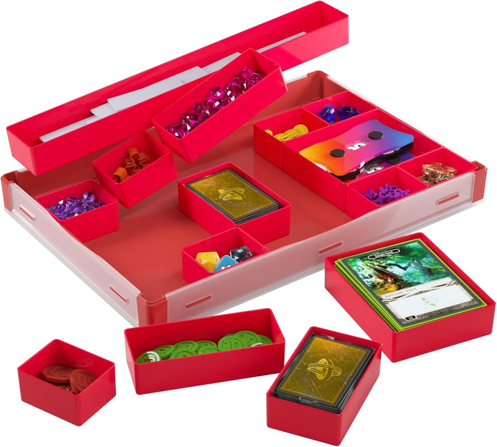 Gamegenic Token Silo XL Red - Board Game Storage with 15 Removable Compartments