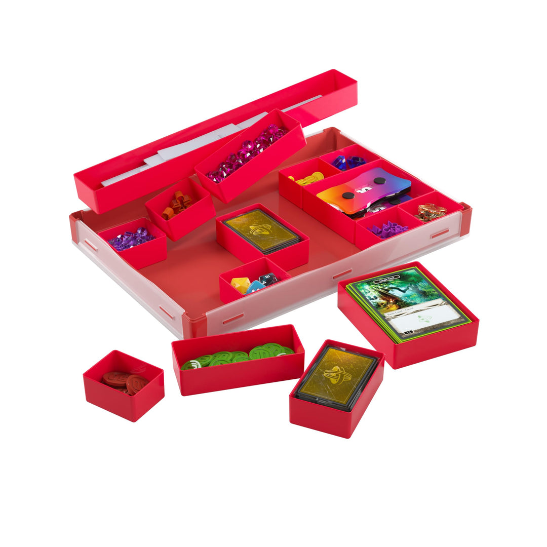 Gamegenic Token Silo XL Red - Board Game Storage with 15 Removable Compartments