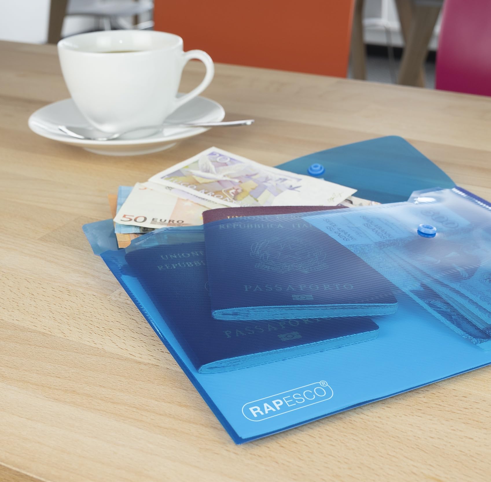 RAPESCO A5 Bright Transparent Popper Wallet - 75 Sheet Capacity | Pack of 25 | 100% Recycled PP 7