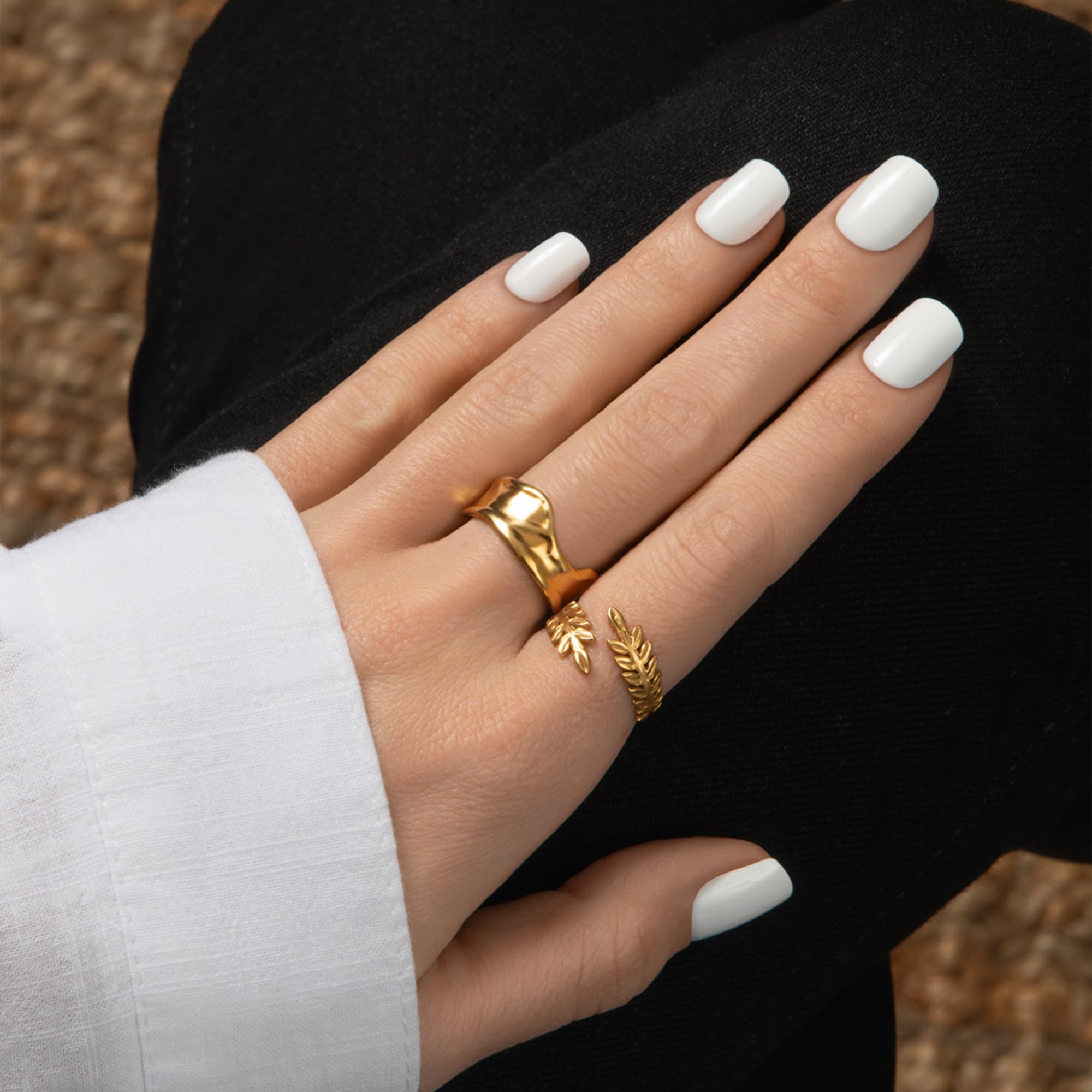 KISS imPRESS Color Press On Nails - Frosting Solid White | Short Squoval | 33 Ct. 3