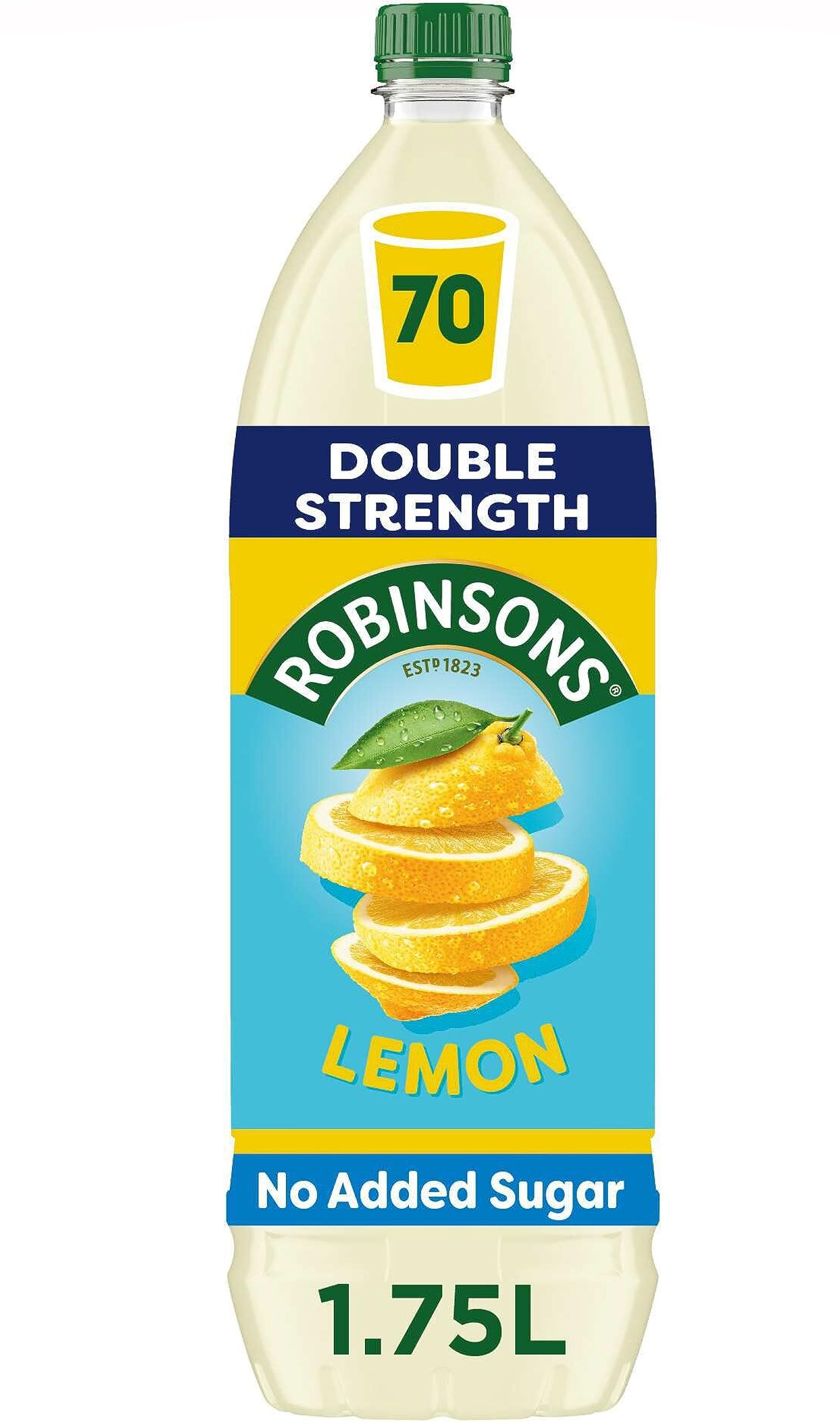 Robinsons Low Calorie Double Strength Lemon Fruit Squash Concentrate | 1.75 Litre