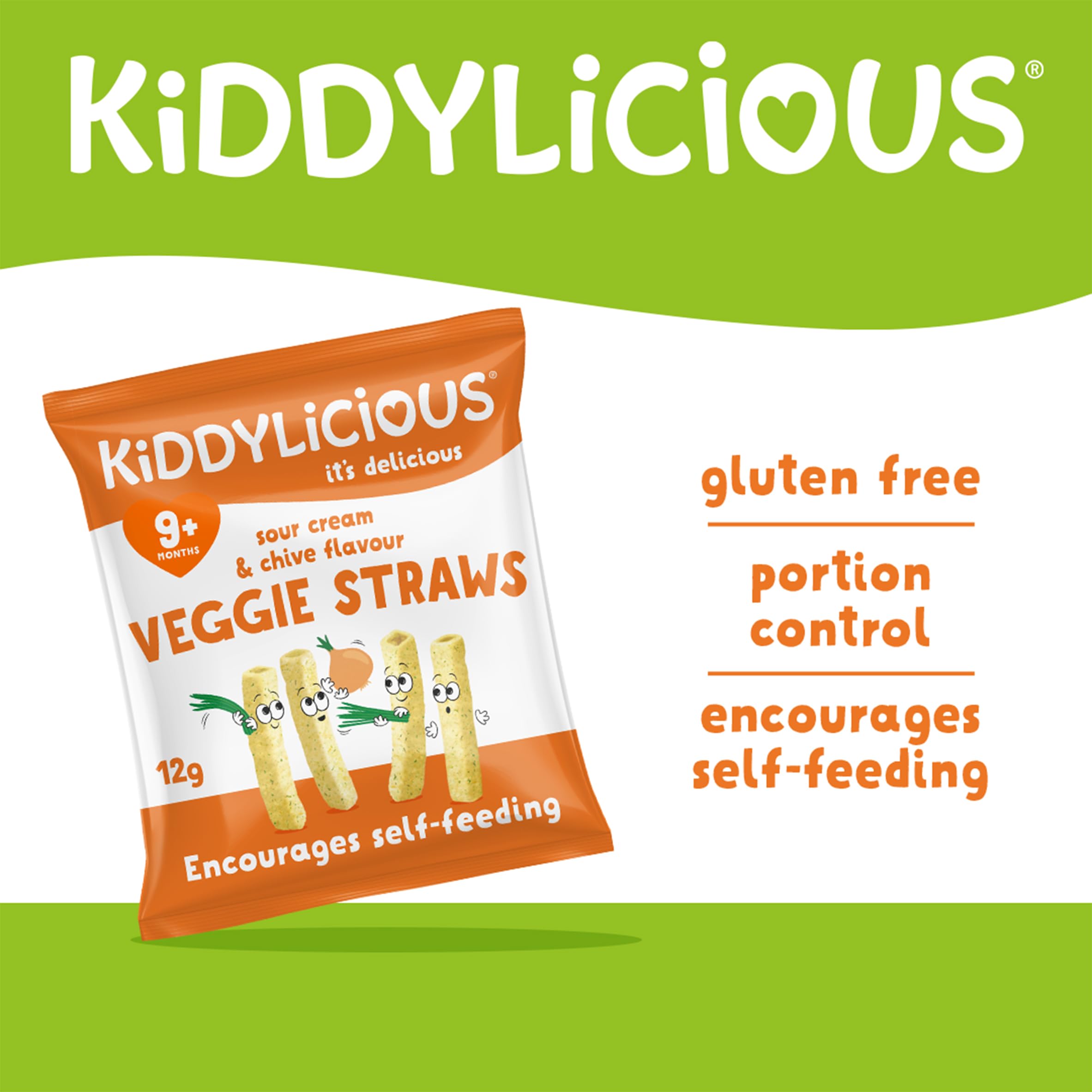 Kiddylicious Sour Cream & Chive Lentil and Potato Straws - Vegan, Gluten-Free Snacks for Toddlers 2
