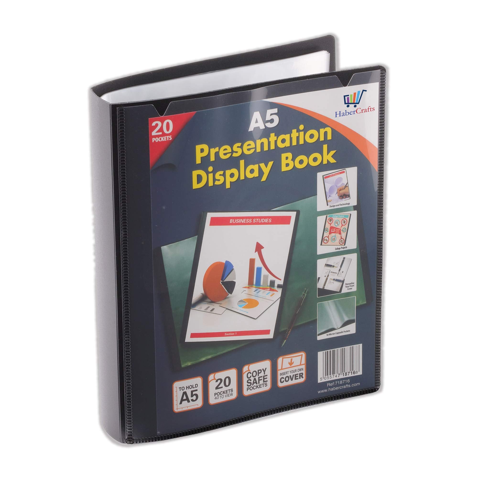 Habercrafts A5 Presentation Folder Display Book - 20 Pockets (40 Views) | Acid-Free | Water Repellent 1