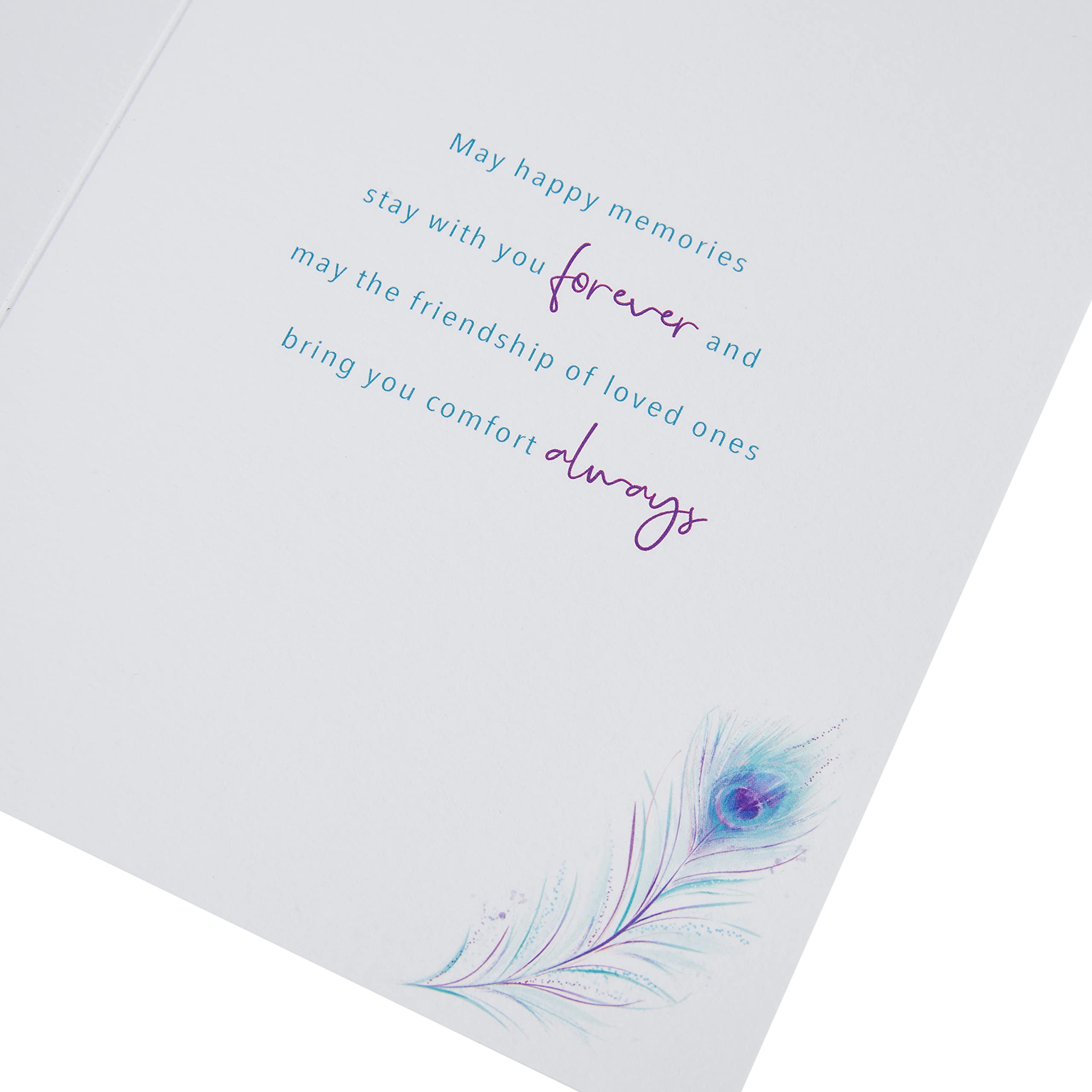Piccadilly Greetings Deepest Sympathy Card - Feather Design | 8 x 6 Inches 4