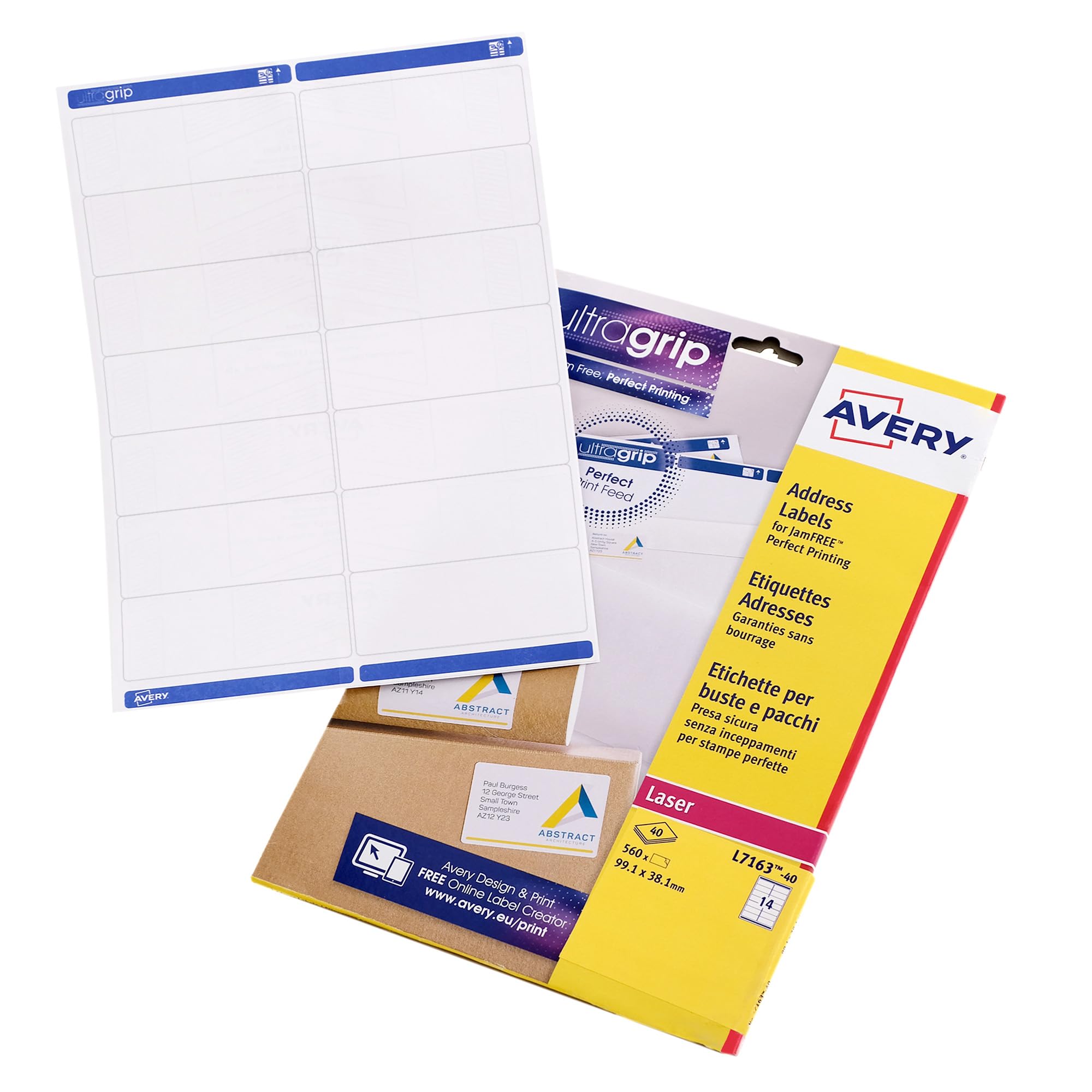 AVERY Self Adhesive Address Mailing Labels for Laser Printers | 14 Labels/Sheet, 40 Sheets, 560 Total 1