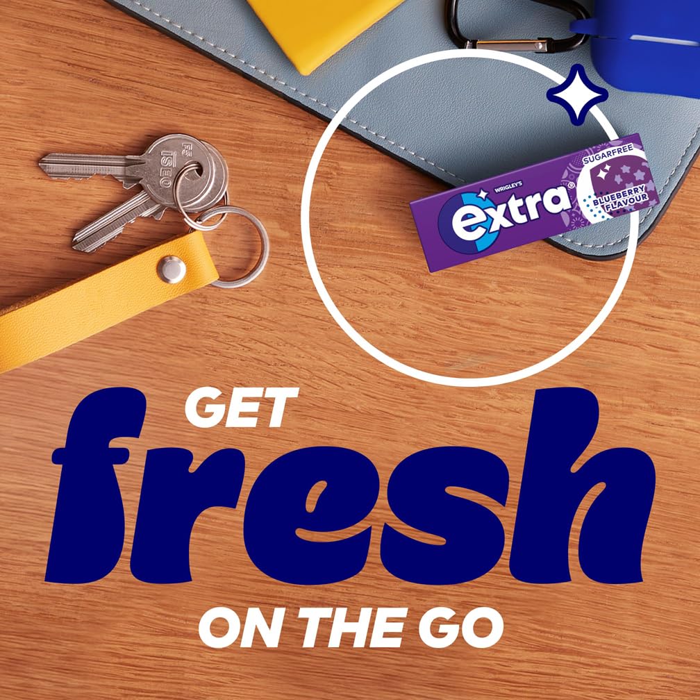 Extra Blueberry Flavour Sugar Free Chewing Gum - 30 Packs (10 Pieces Each) 6