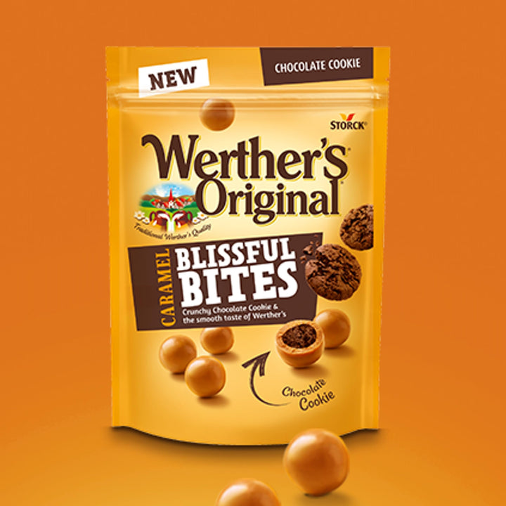 Werther's Original Caramel Blissful Bites, Sweet Caramel with Cookie Crunch, Vegetarian, 140g