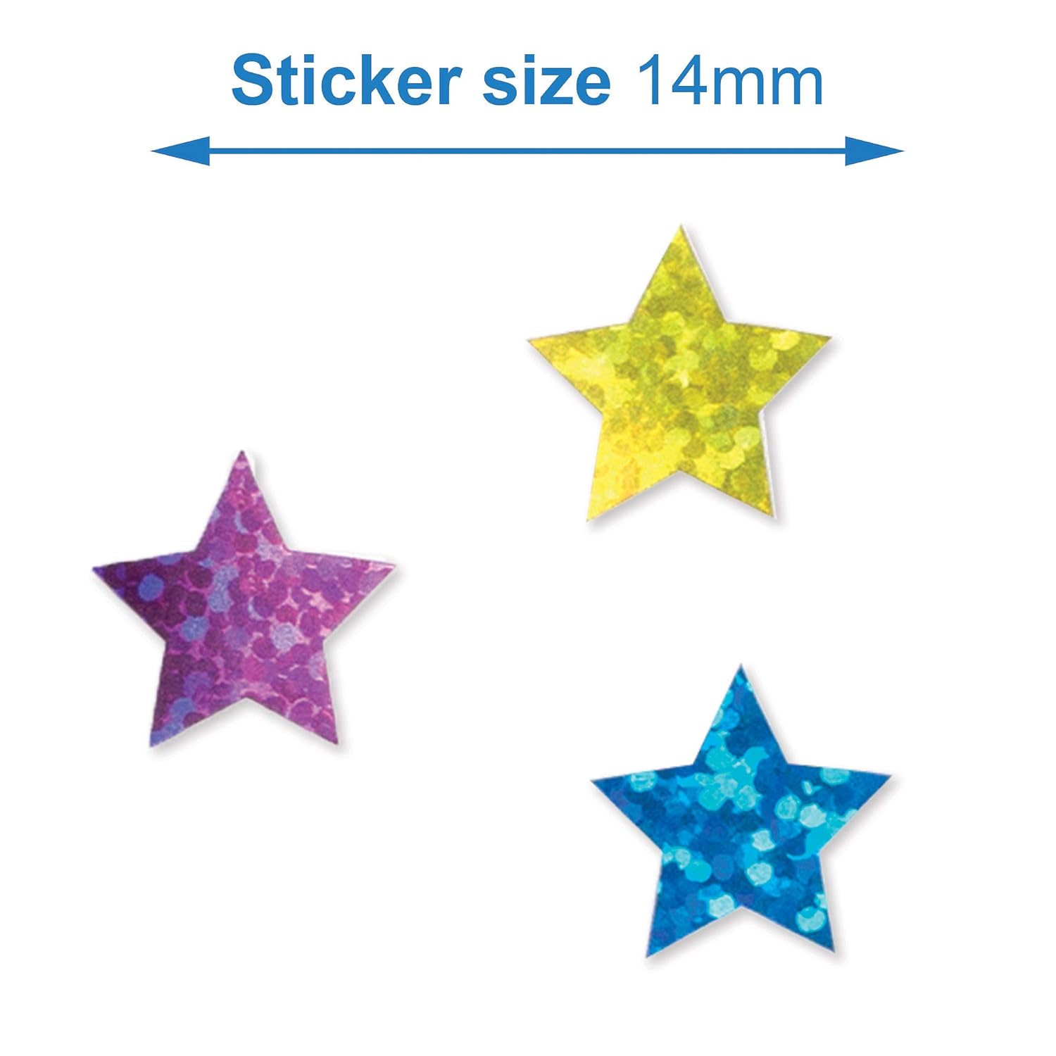 Baker Ross AT216 Mini Holographic Star Stickers - Assorted Christmas Craft Stickers (Pack of 400) 2