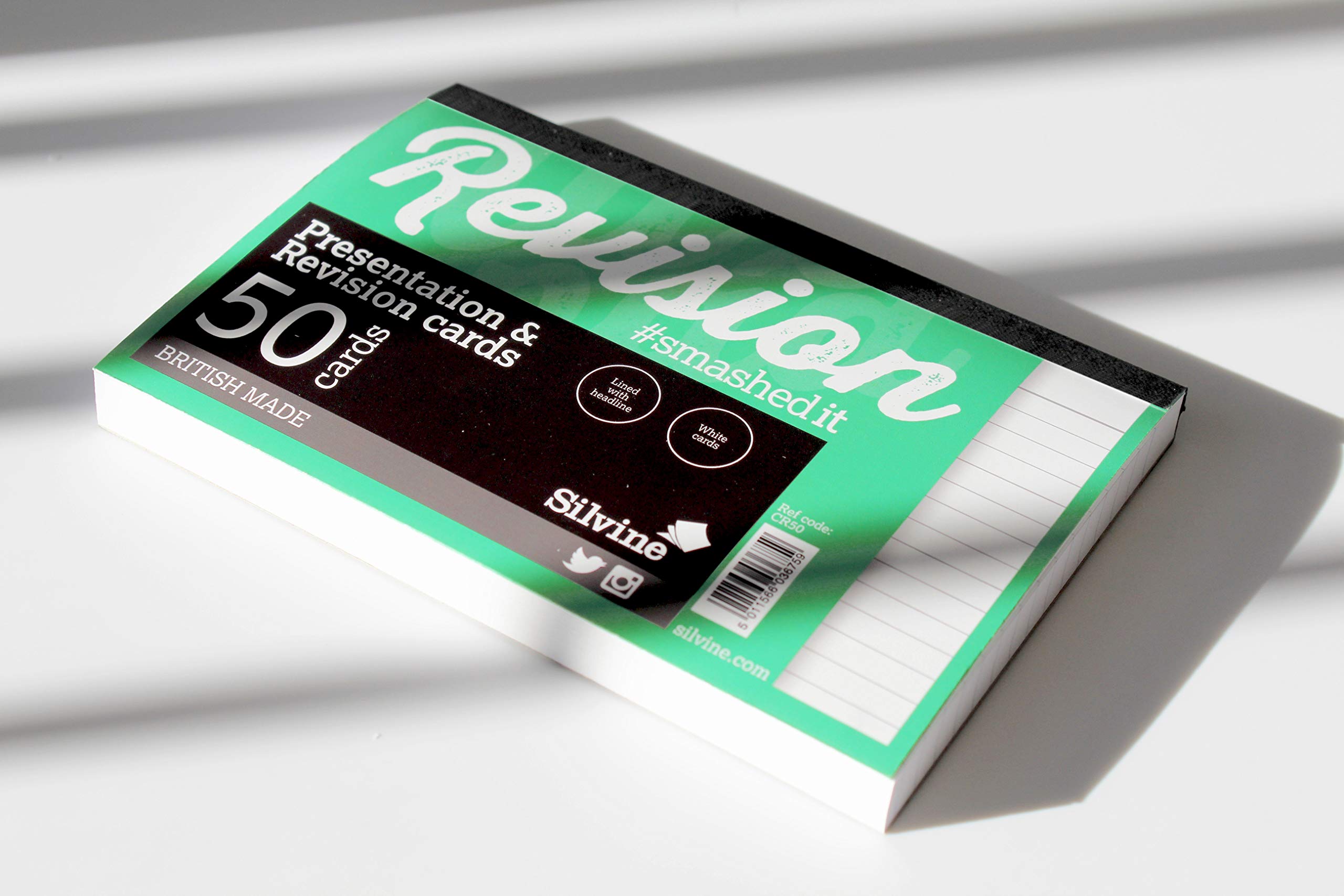 Luxpad A6 Gluebound Revision & Presentation Cards - White. 50 Lined Cards Per Pad (6x4")