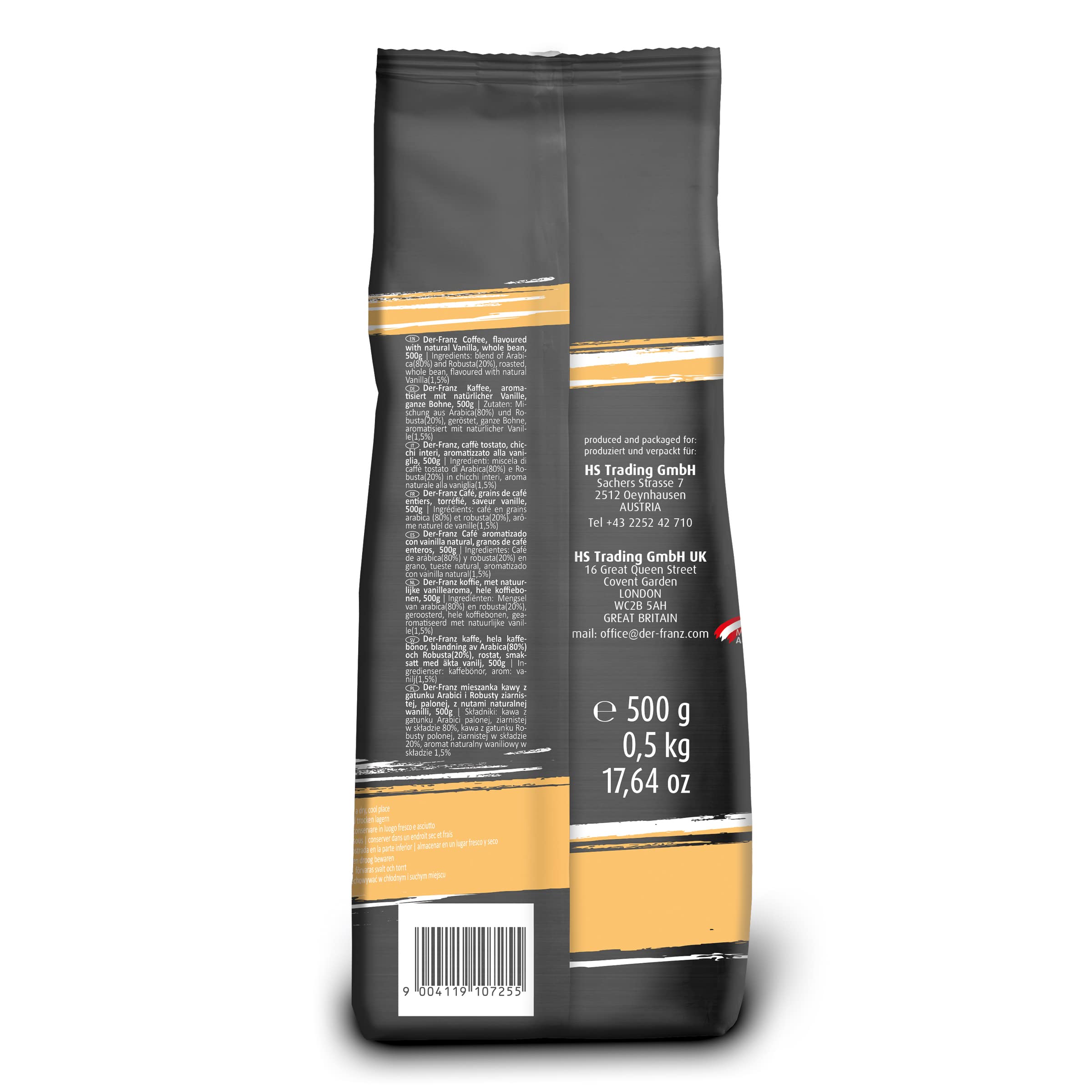Der-Franz Coffee Flavoured with Natural Vanilla, Ground, 2 x 500 g 3
