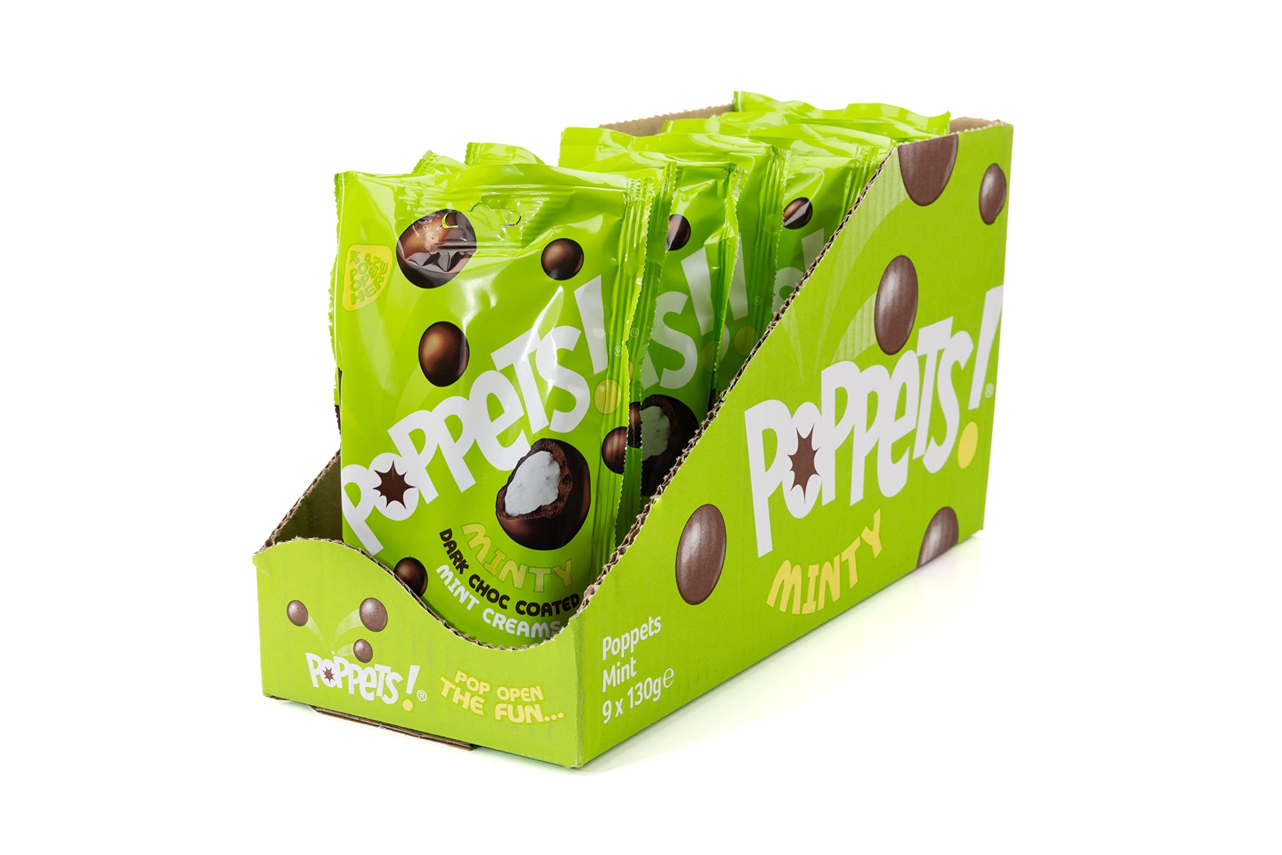 Poppets Mint Pouch 130g (Pack of 9) 1