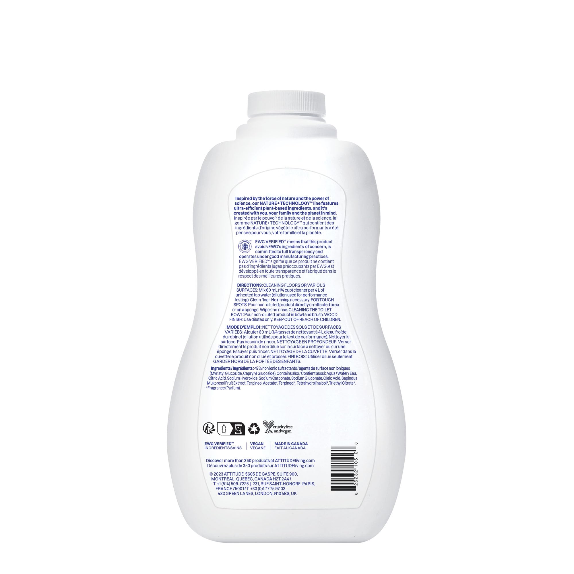 ATTITUDE Floor Cleaner - EWG Verified, Streak-Free, Vegan & Plant-Based | Citrus Zest Scent | 1.04 L 7