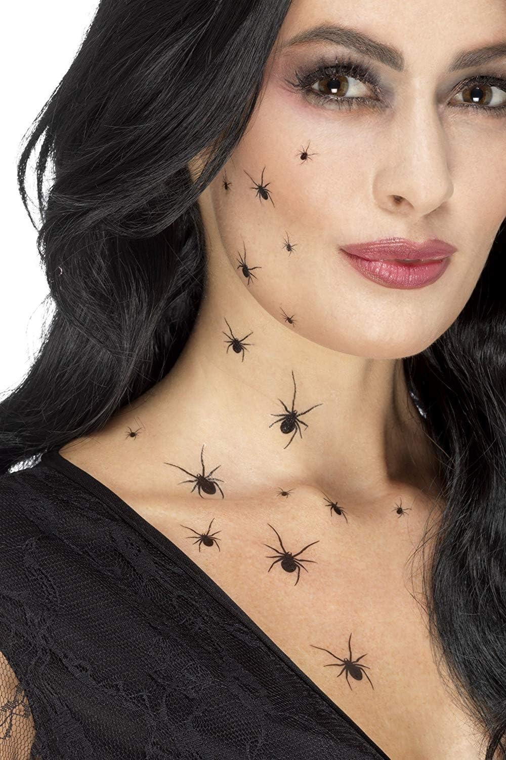 Smiffys Crawling Spider Temporary Tattoo Transfers - 2 Sheets, 16 Spiders Each 1