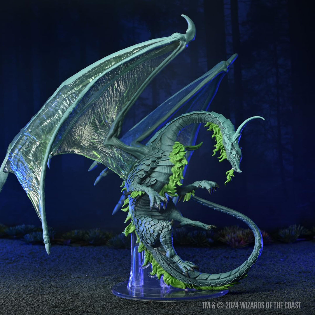 WizKids D&D Icons of The Realms: Adult Moonstone Dragon - Premium Painted Miniature (2023)