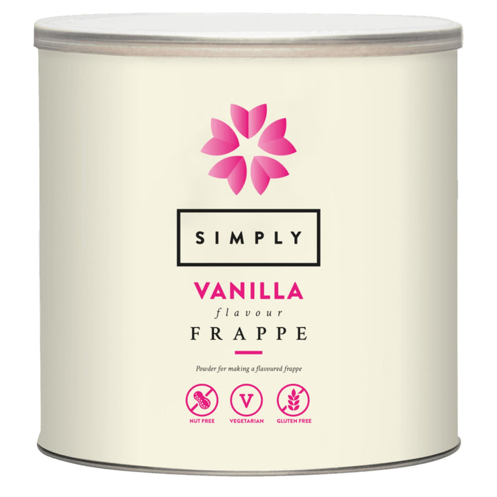 Simply - Vanilla Frappe Powder, Nut Free & Gluten Free Iced Beverage Mix