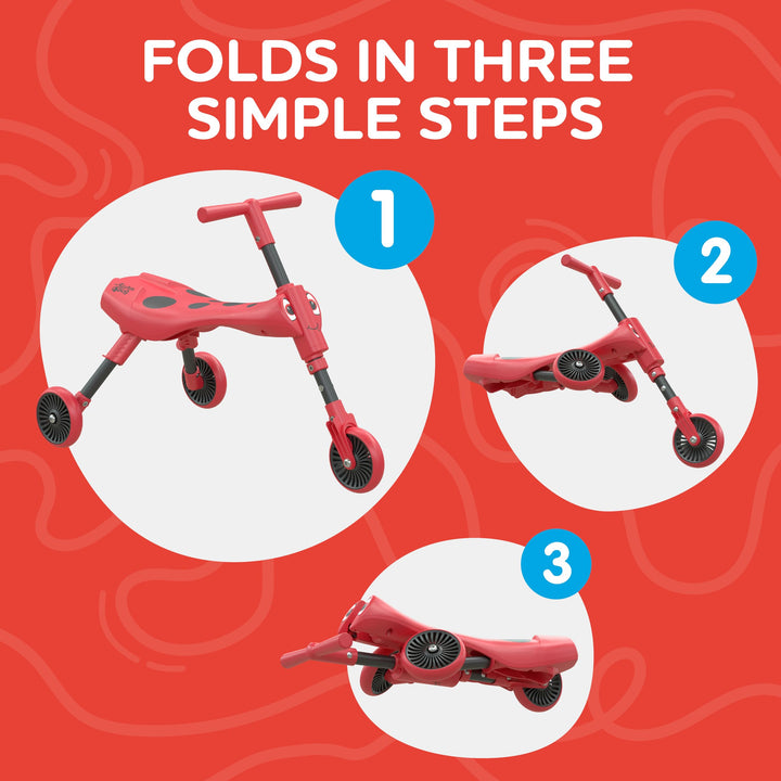 Scuttlebug 3-Wheel Foldable Ride-On Tricycle - Beetle Trike for 1-3 Year Olds