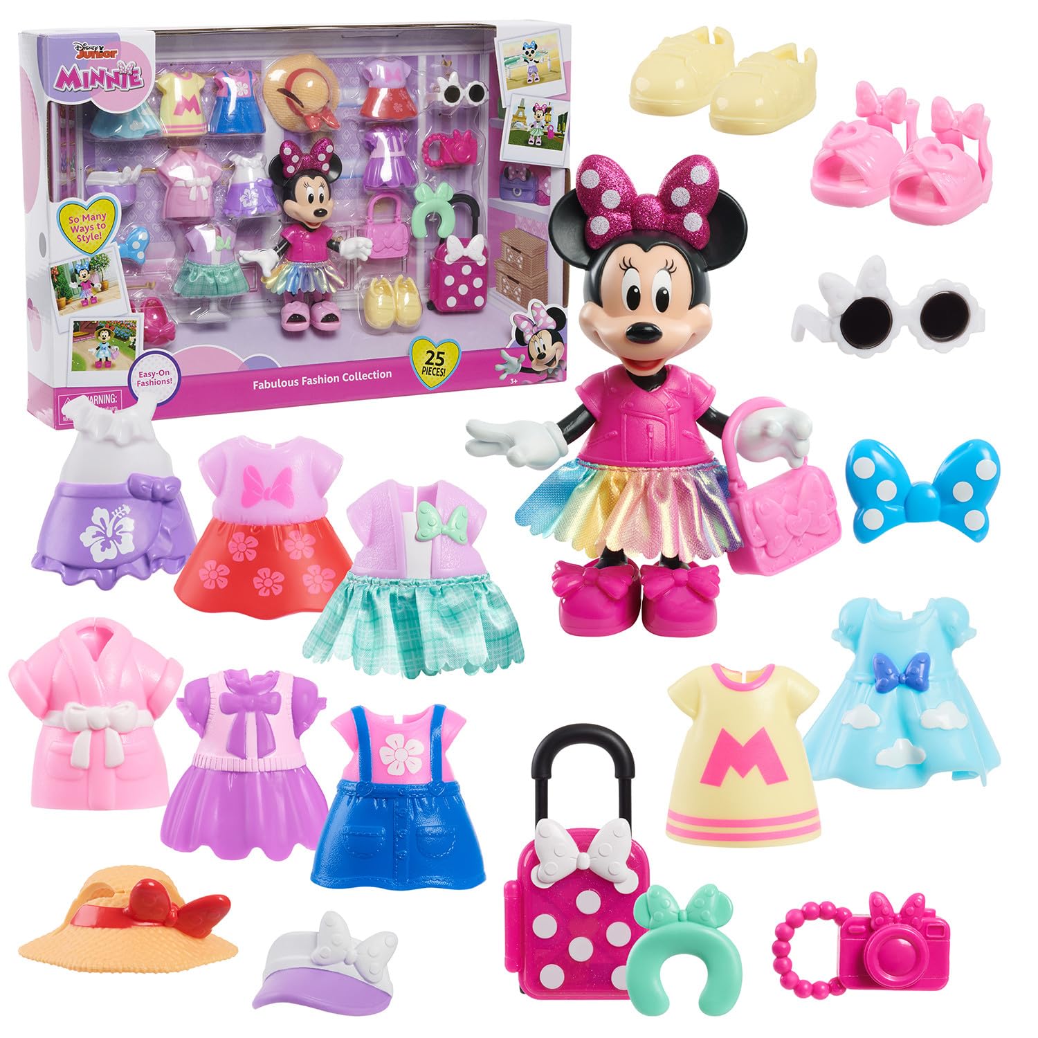 Just Play Minnie Mouse Fashion Doll & Accessories Set | 6-inch Doll | 9 Outfits | Ages 3+