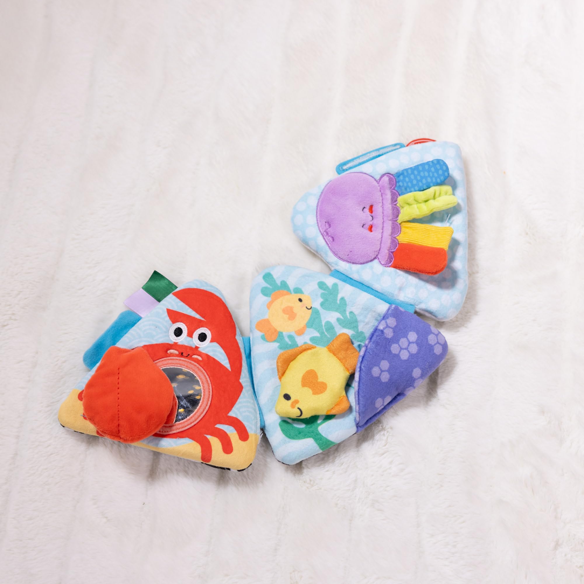 Melissa & Doug Ocean Tummy Time Triangle Baby Toy - Soft Sensory Play, Ages 0-6 Months 9