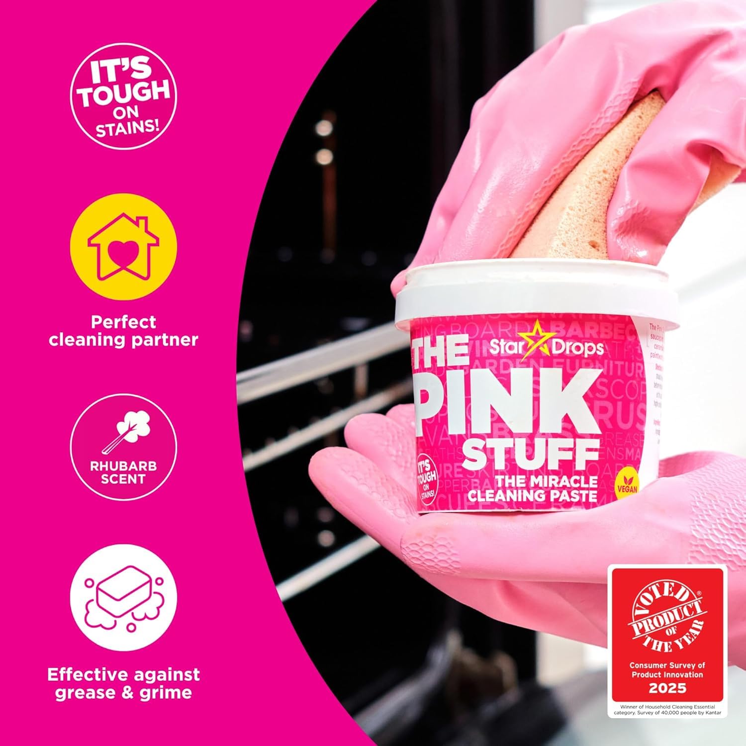 Stardrops The Pink Stuff Miracle Cleaning Paste - Tough on Stains | 850g Tub | Vegan Formula 4