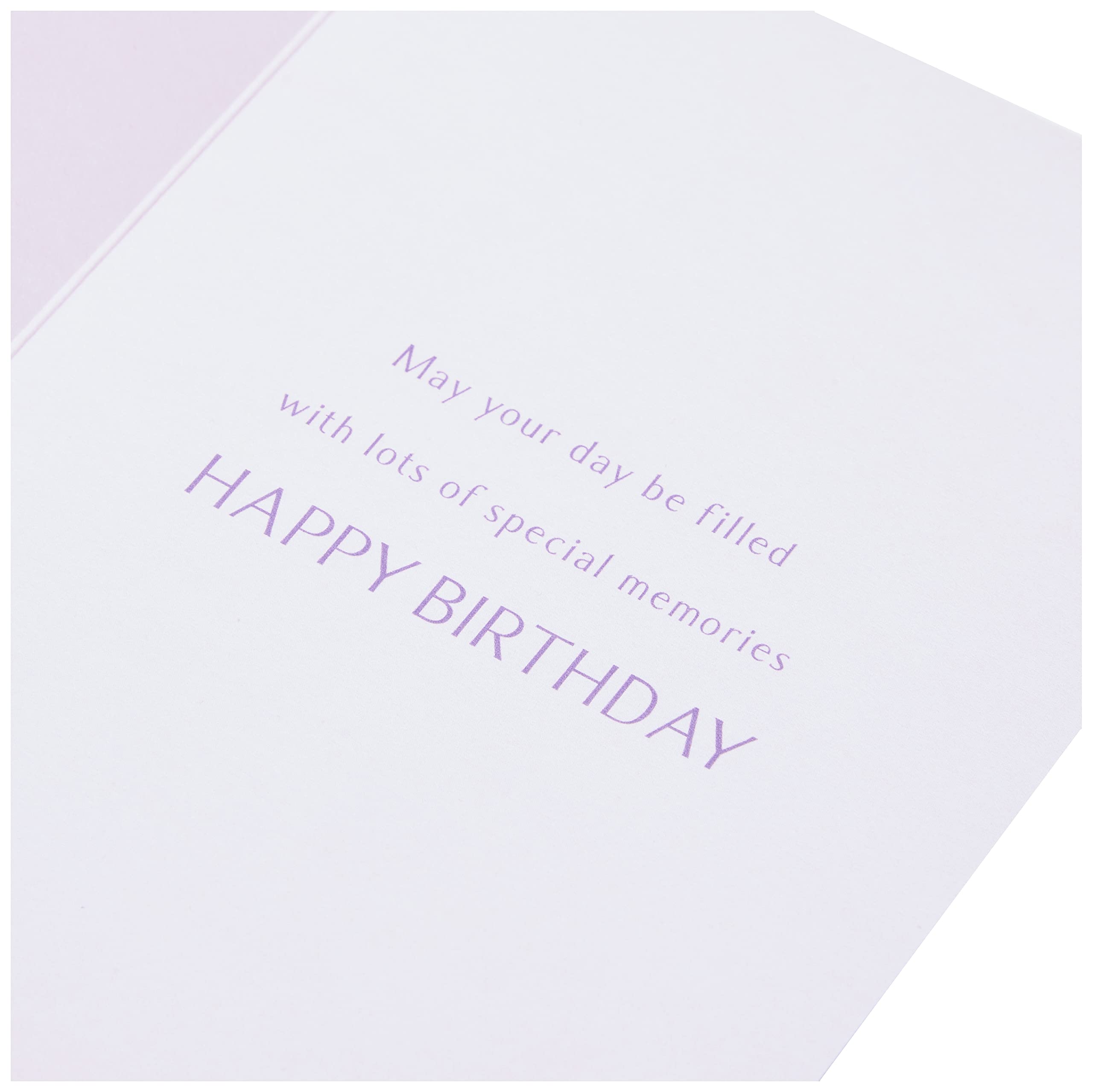 Piccadilly Greetings Traditional Birthday Card for Auntie - 7 x 5 Inches, Purple/Pink/White/Peach 3
