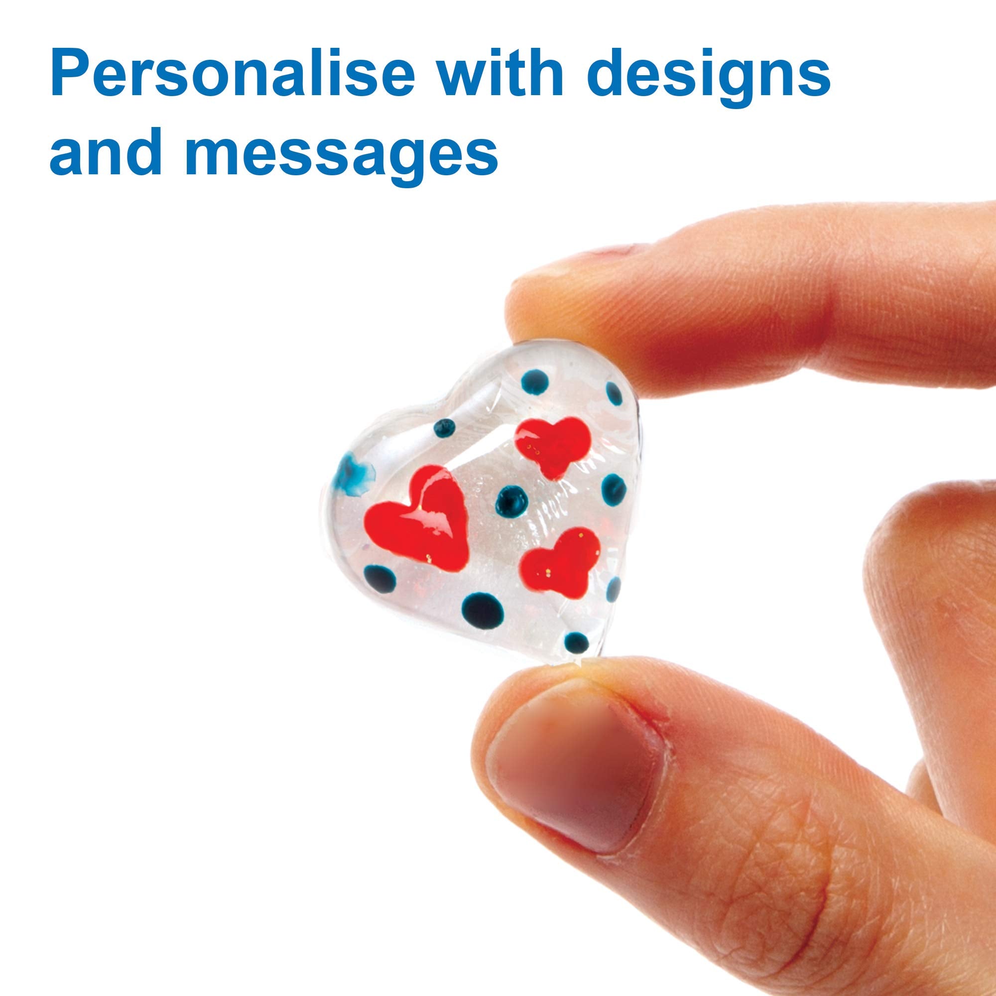 Baker Ross Heart Glass Painting Stones - Pack of 30 for Valentine's & Mother's Day Crafts | Approx. 25mm 6