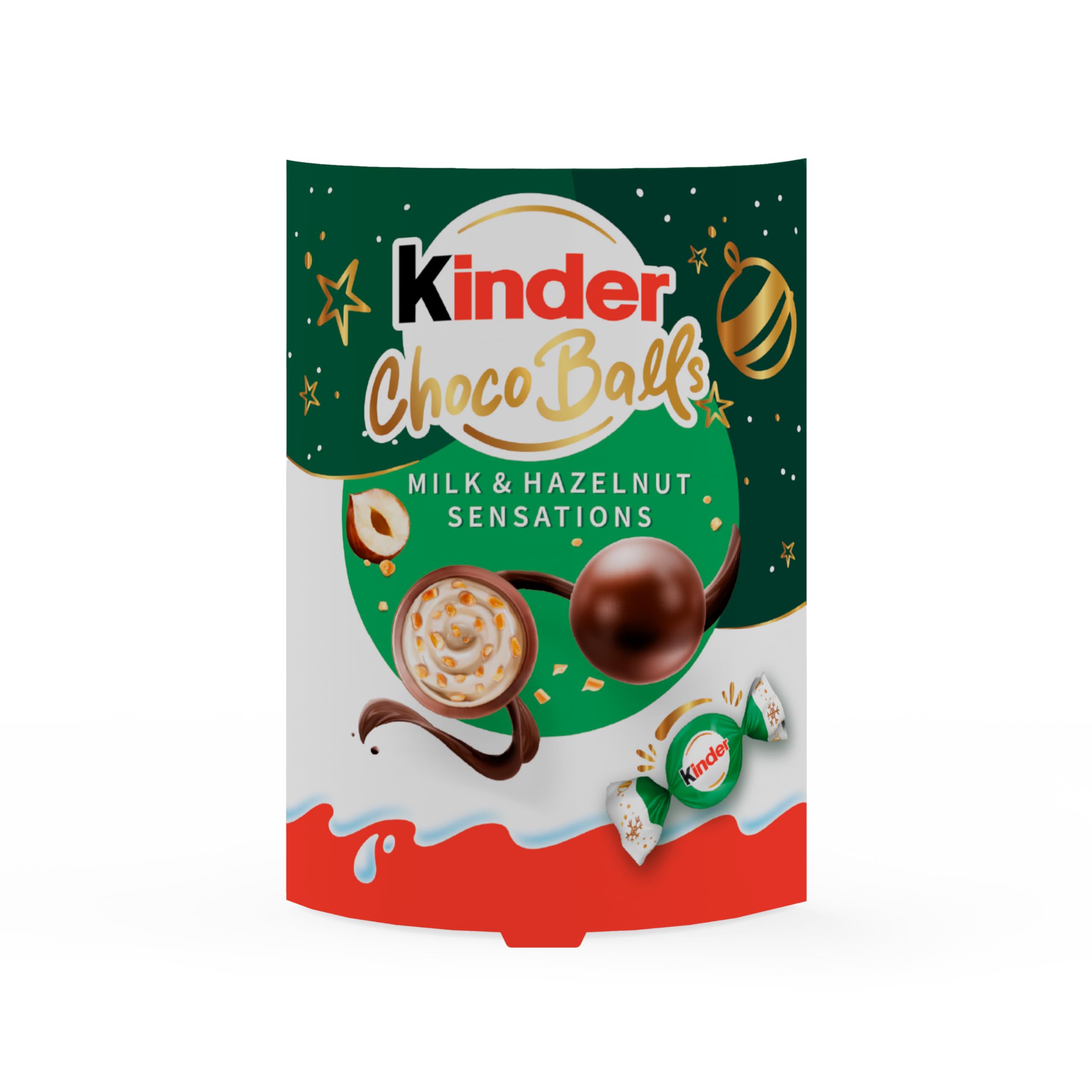 Kinder Balls G90x17 Milch- und Haselnussschokoladenbonbon-Sortimentspackung Weihnachtsedition 4