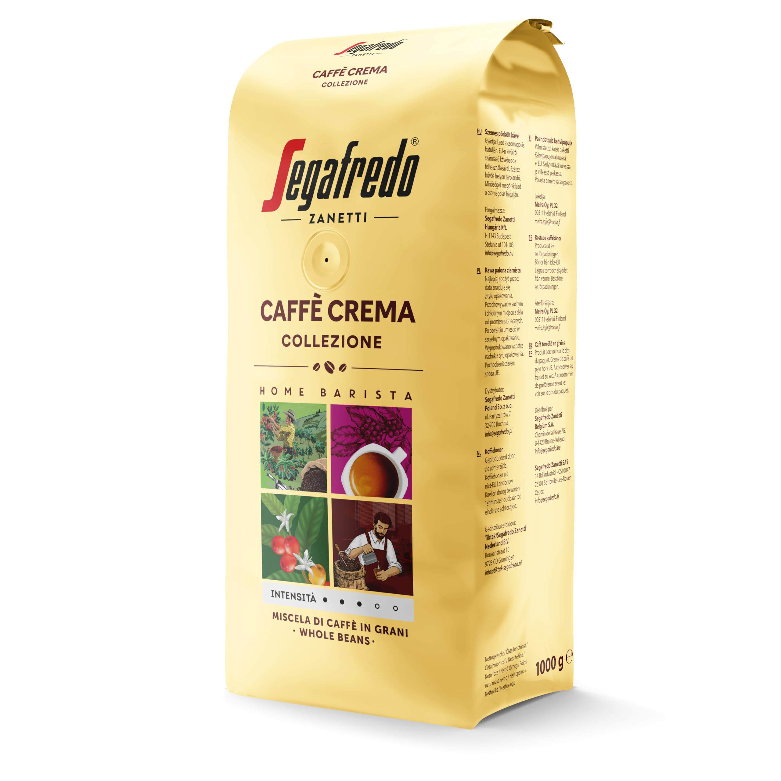 Segafredo Zanetti Caffè Crema Collezione Whole Coffee Beans 1kg 3