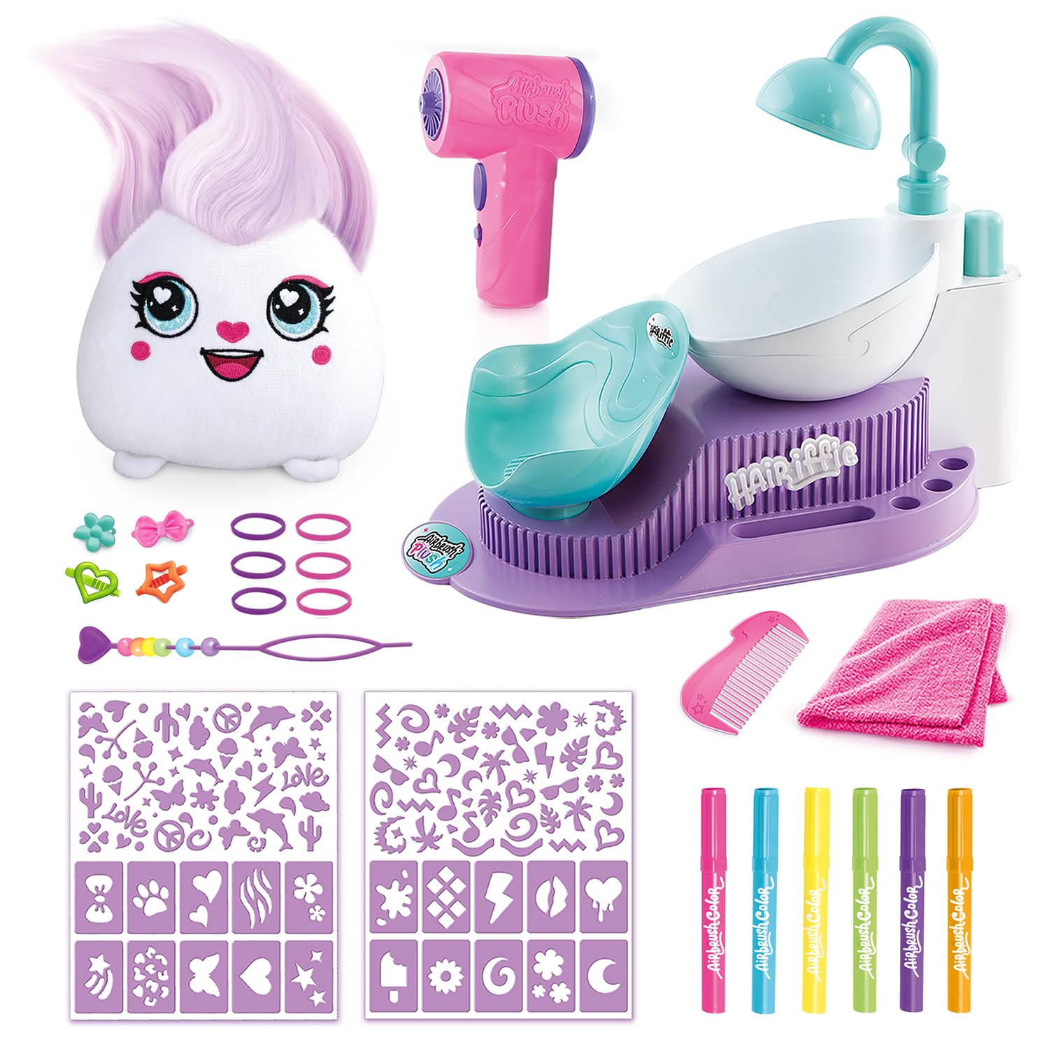 Canal Toys Airbrush Plush Hair'iffic Salon Ultimate Custom Plush Makeover Kit 4