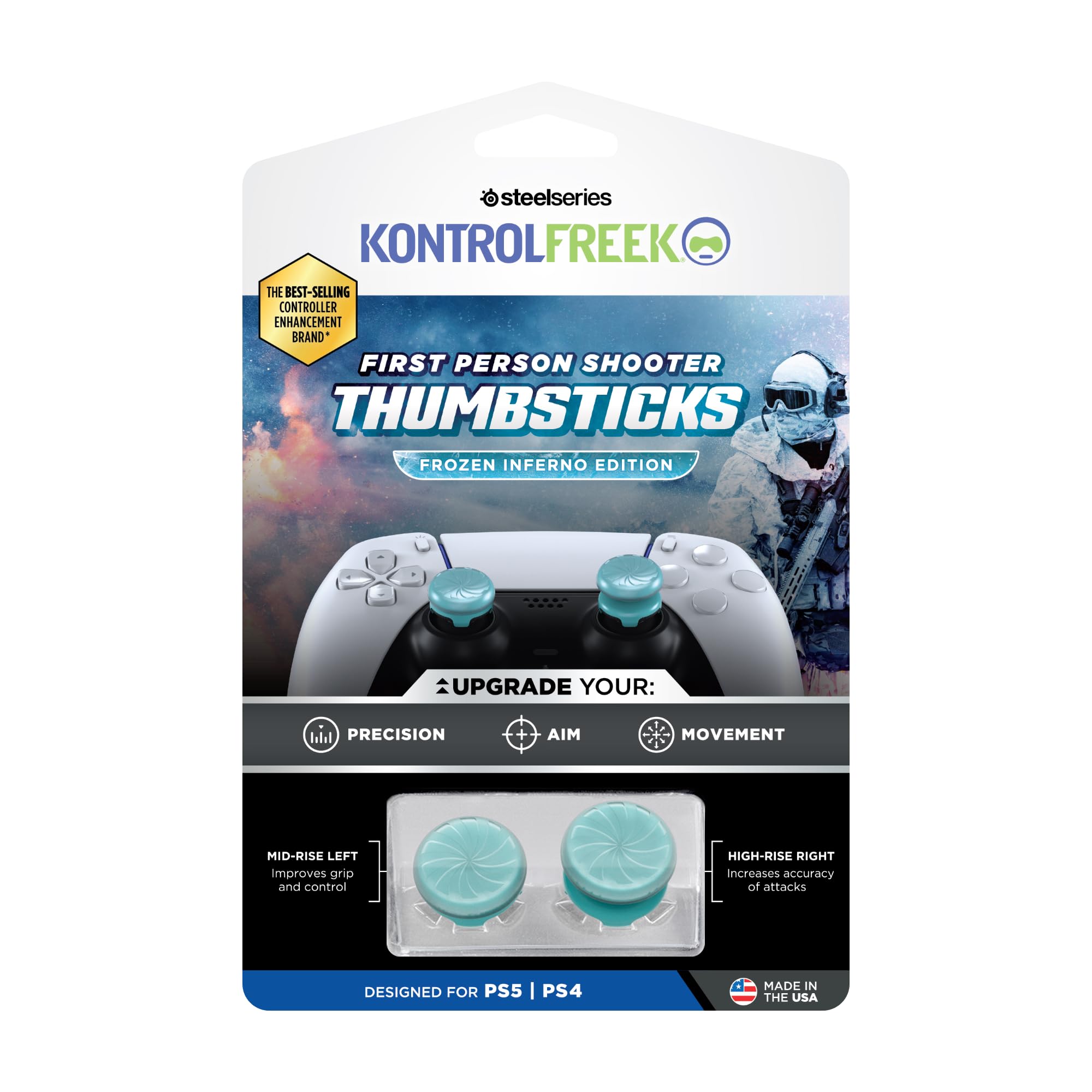 KontrolFreek FPS Thumbsticks - Frozen Inferno Edition for PS5 | Blue 8