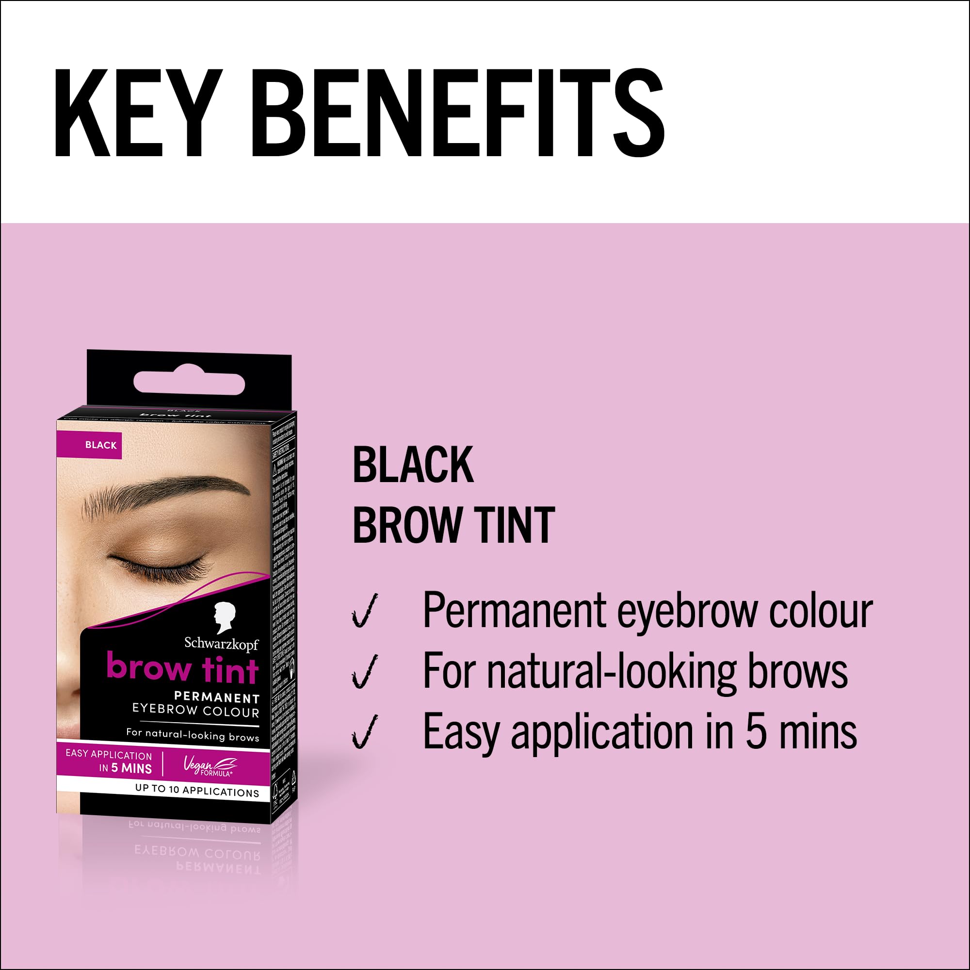 Schwarzkopf Brow Tint Professional Eyebrow Dye Kit - Black 3