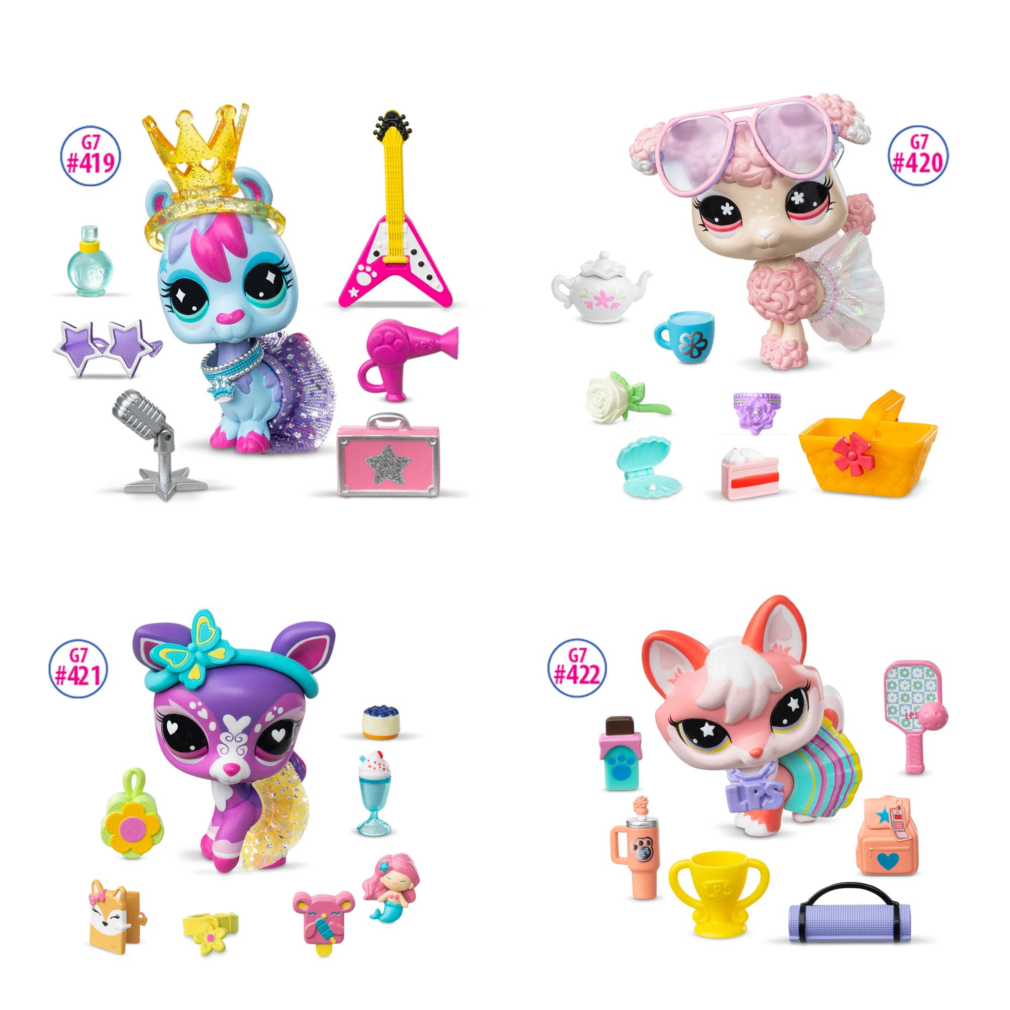 Littlest Pet Shop Sporty Fox Miniature Figure with 9 Accessories | Bobble Head | Ages 4+ 5