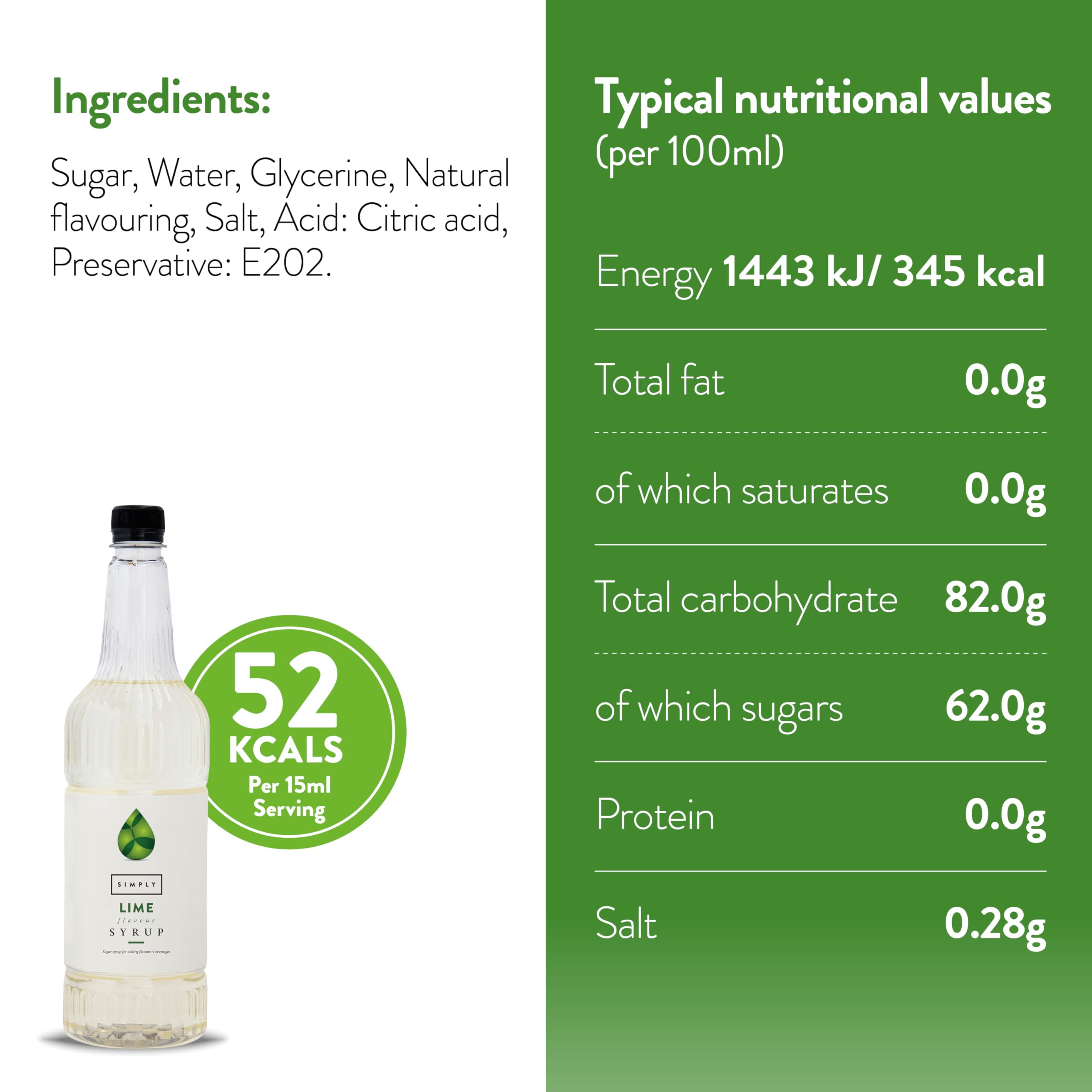 Simply Lime Syrup - Luxury Natural Flavour | 1 Litre 3