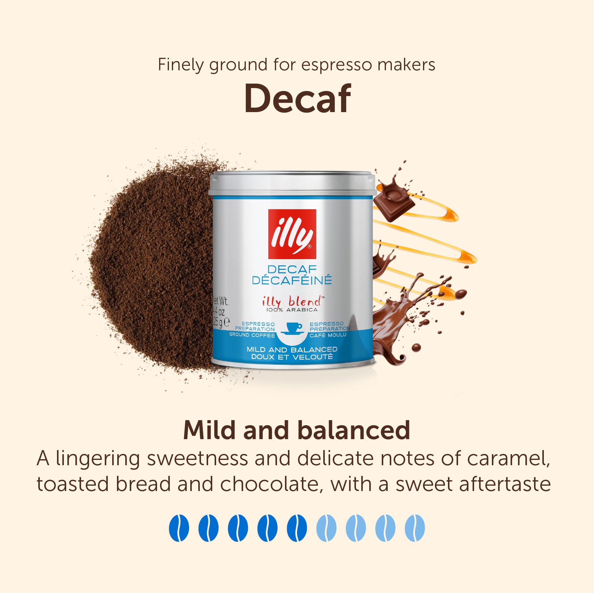 illy - Decaf Ground Coffee - Medium Roast - 100% Arabica - Perfect for Espresso Machines - 125g Tin 3