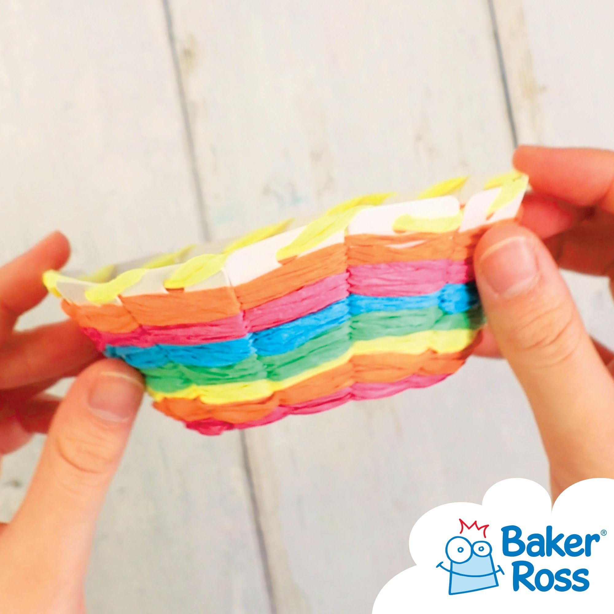Baker Ross Basket Weaving Project Kit - Pack of 4 | Assorted Colors | 10cm Diameter 5