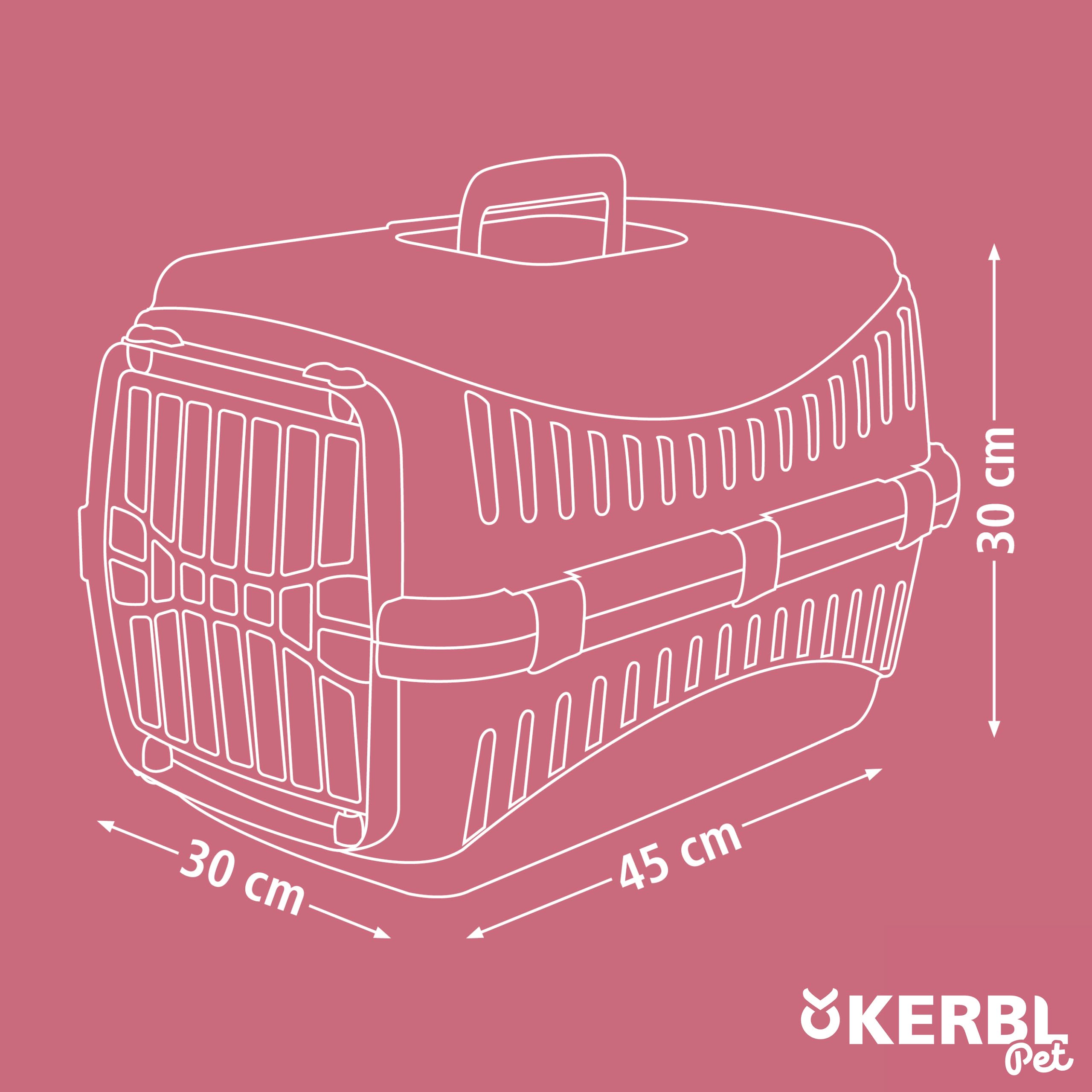 Kerbl Pet Transport Box Expedion with Plastic Door | 45 x 30 x 30 cm | Cream/Taupe 6