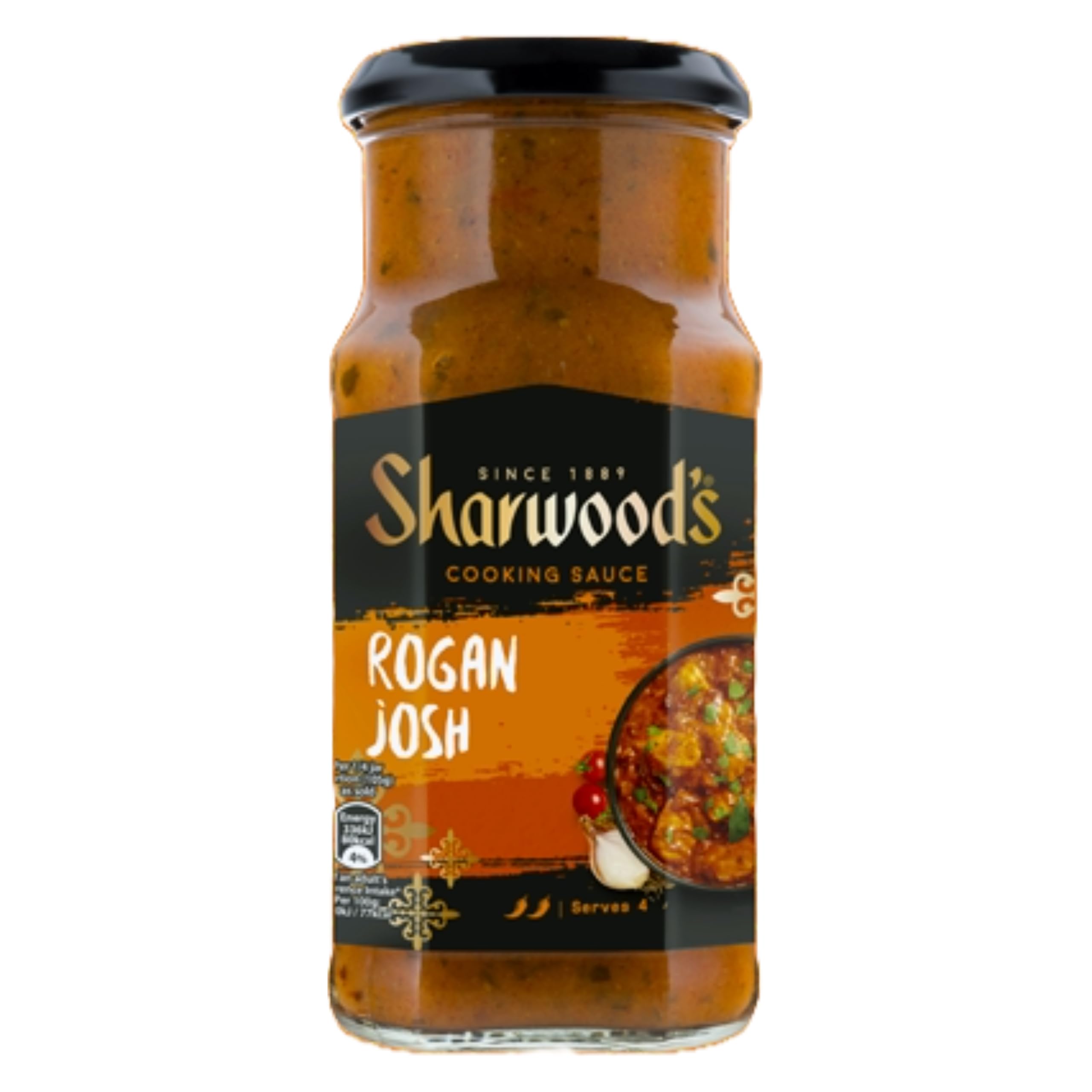 Sharwood's - Indische Rogan Josh Sauce – Mittelscharfes Tomatencurry mit Joghurt 420g 3