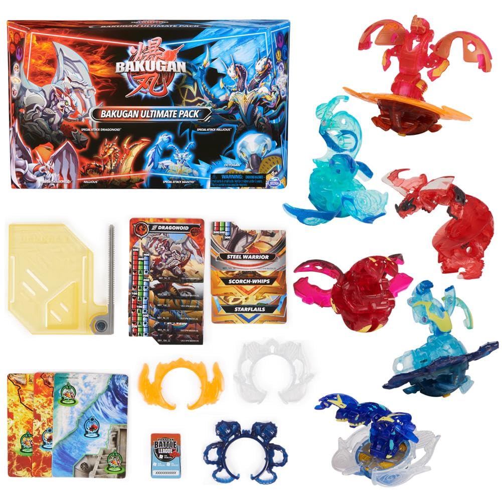 BAKUGAN Ultimate 6-Pack - Spinning Attack Dragonoids, Titanium & Core Balls for Kids 6-8 17