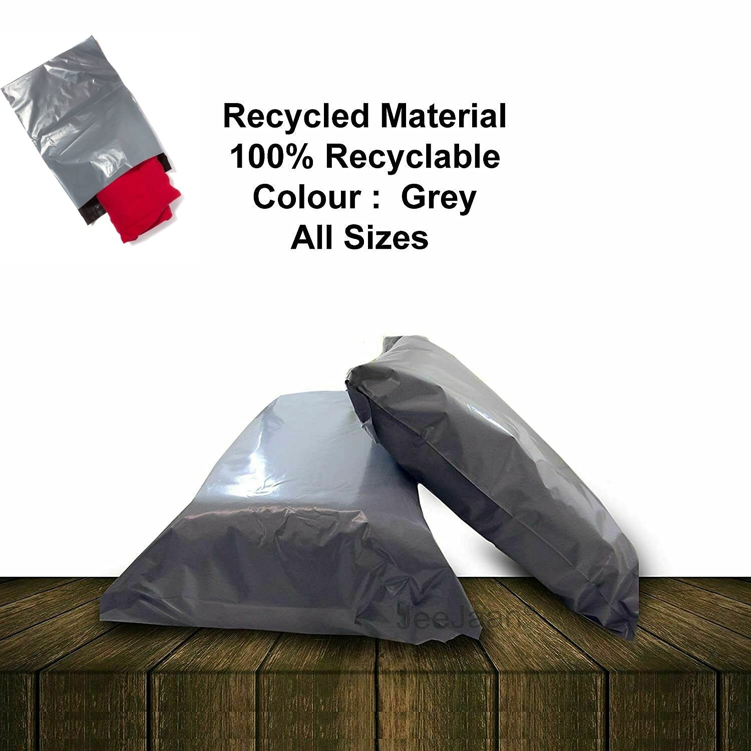 G4GADGET Grey Poly Mailing Bags - 50 Pack, 10x14 Size | Heavy Duty, Waterproof Shipping Mailers 3