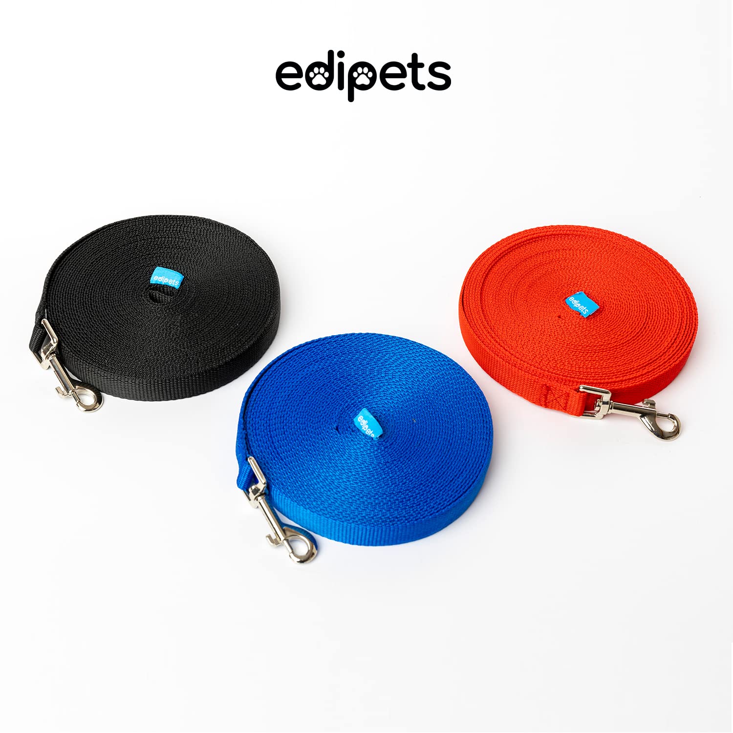 Edipets Durable Nylon Training Lead for Dogs | Stainless Steel Clip | 3m Length | Padded Handle 5