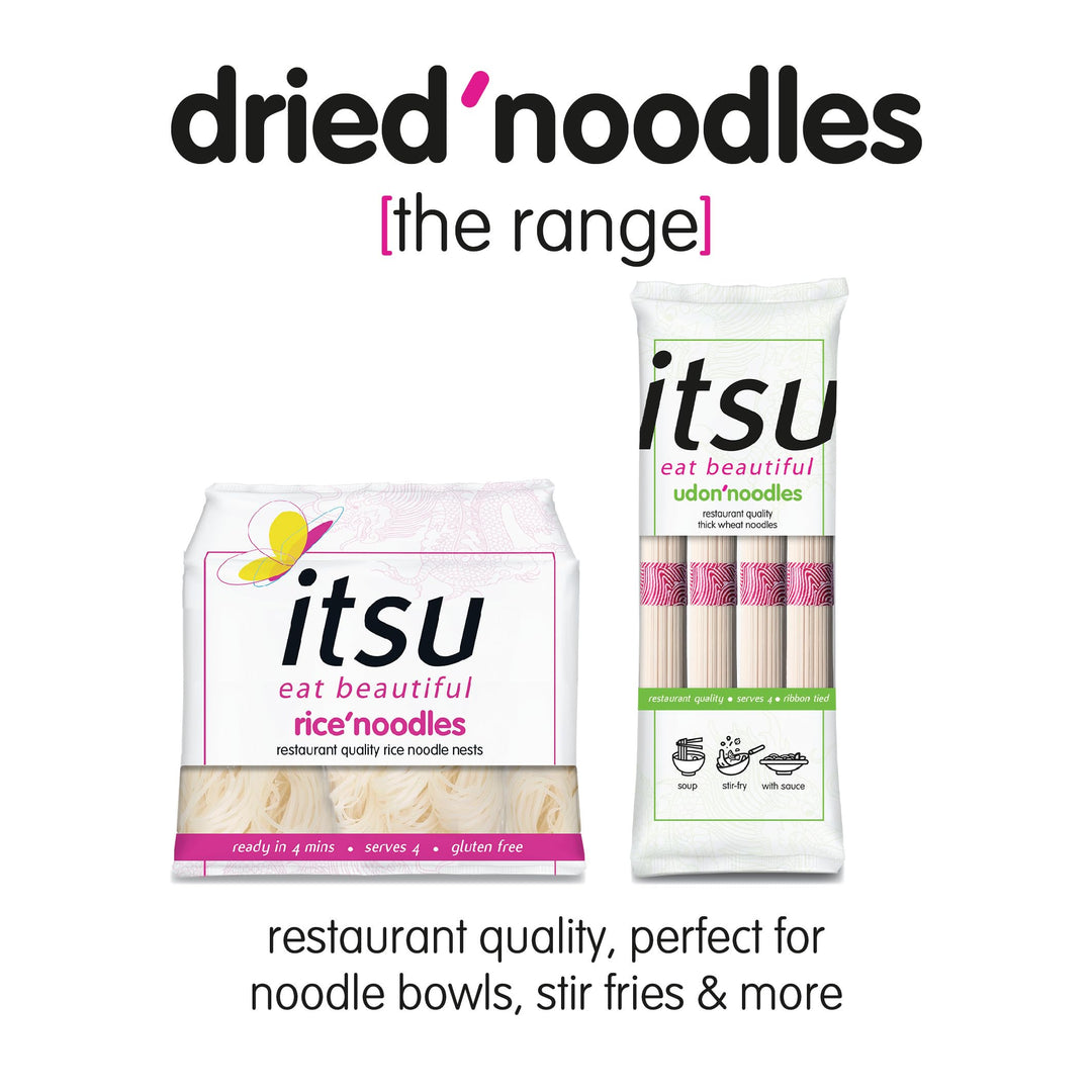 Itsu - Rice Noodles 180g | Vegan Japanese-Style Noodles for Soups & Stir-Fries