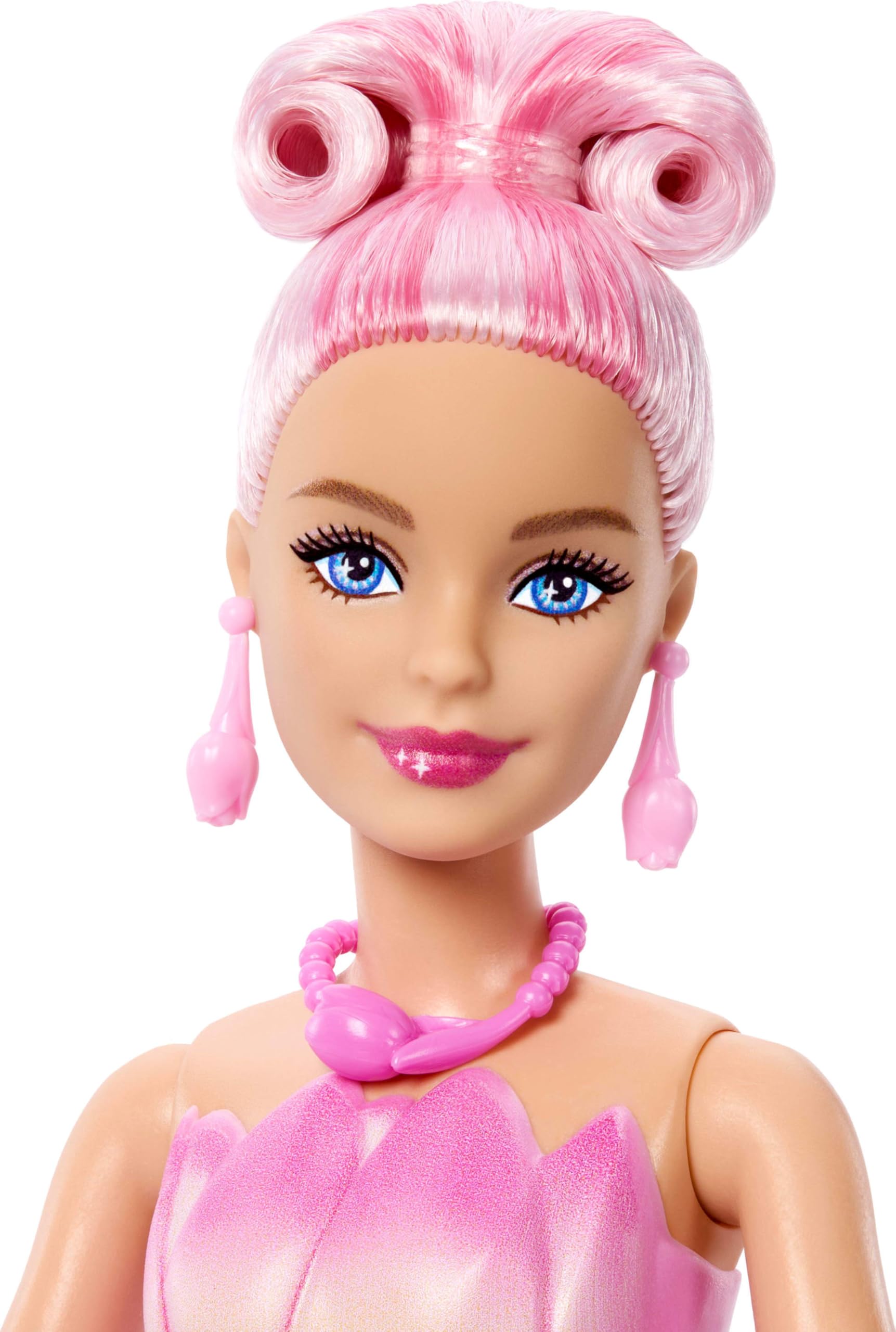 Barbie Petal Pop Scented Doll with Pink Tulip Dress & Accessories, Model JMF57 | Ages 3+ 4