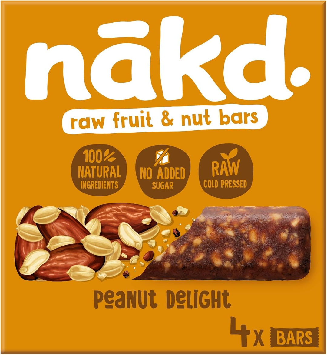 Nakd Peanut Delight Natural Fruit & Nut Bars - Vegan, Gluten-Free, No Added Sugar