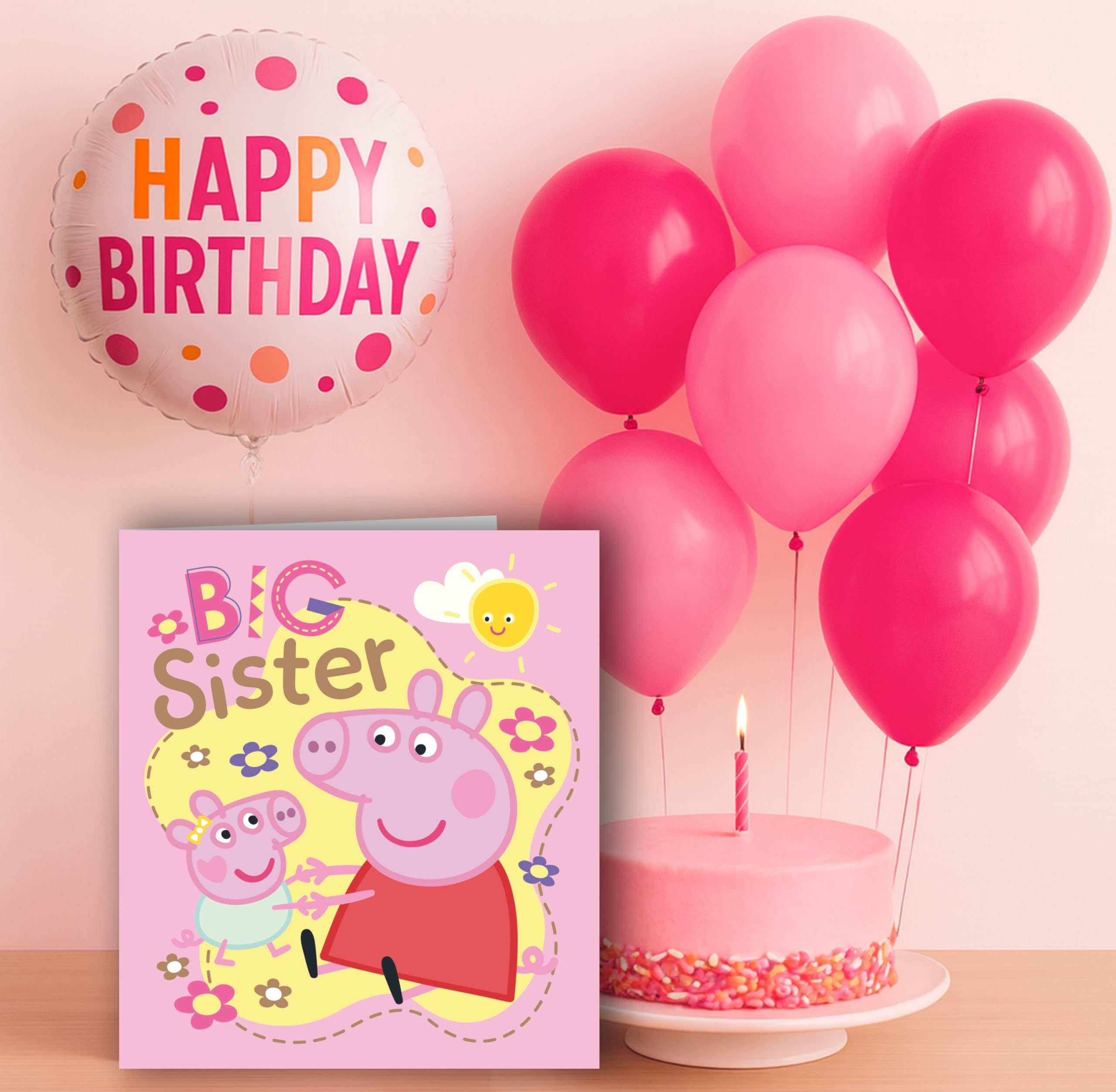 Danilo Promotions LTD Peppa Pig Big Sister Birthday Card | Standard Size 22.86cm x 12.7cm | Multi-Colour 4