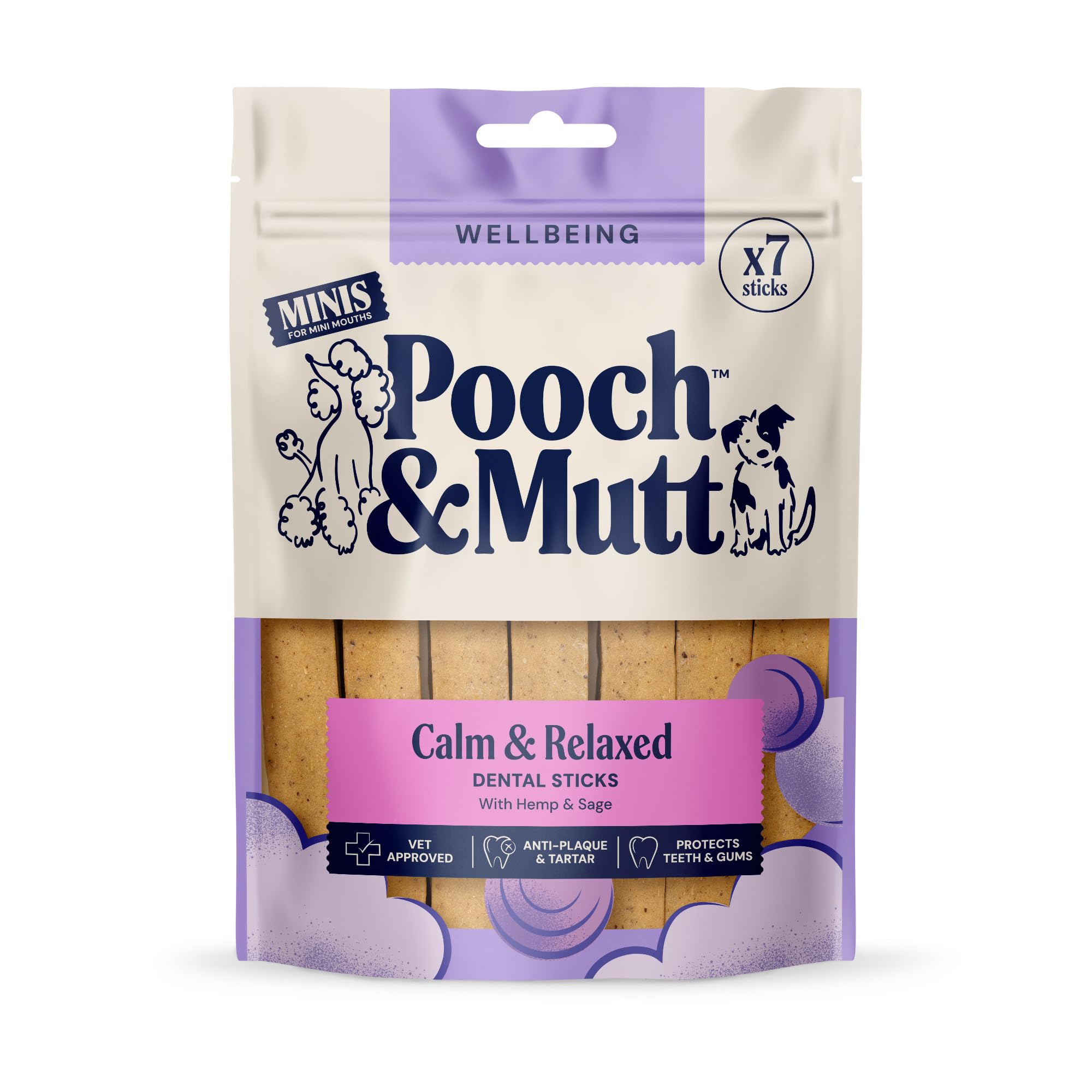 Pooch & Mutt Calming Dog Dental Sticks - Anxiety Relief & Dental Care | 200g Pack 1