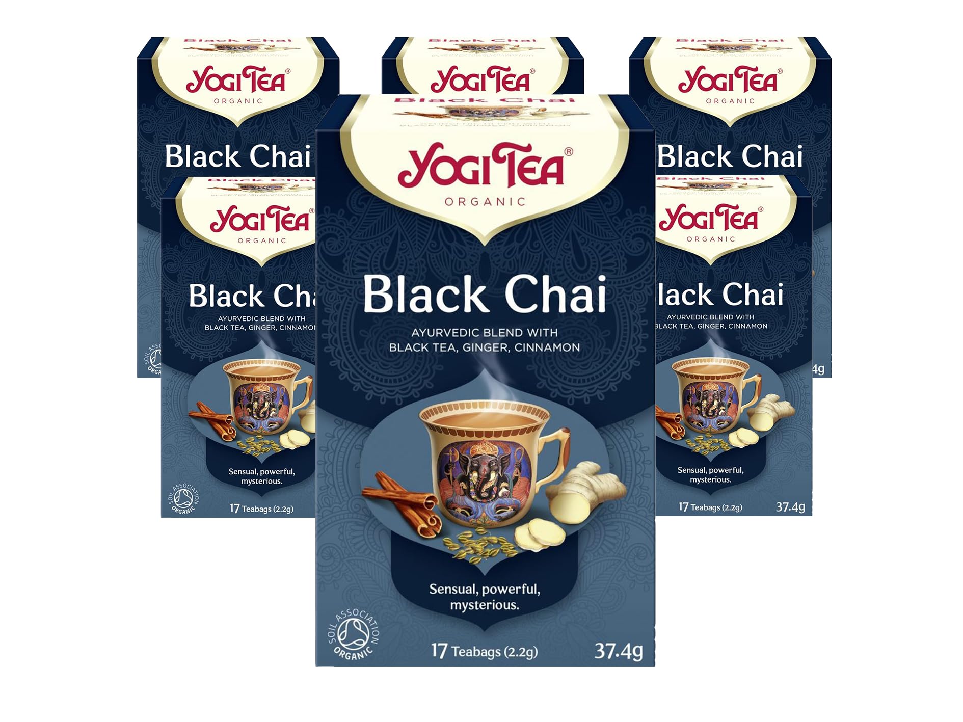 YOGI TEA - Black Chai Organic Herbal Tea, Blend of Black Tea, Ginger and Cinnamon, 6 x 17 Bags 1