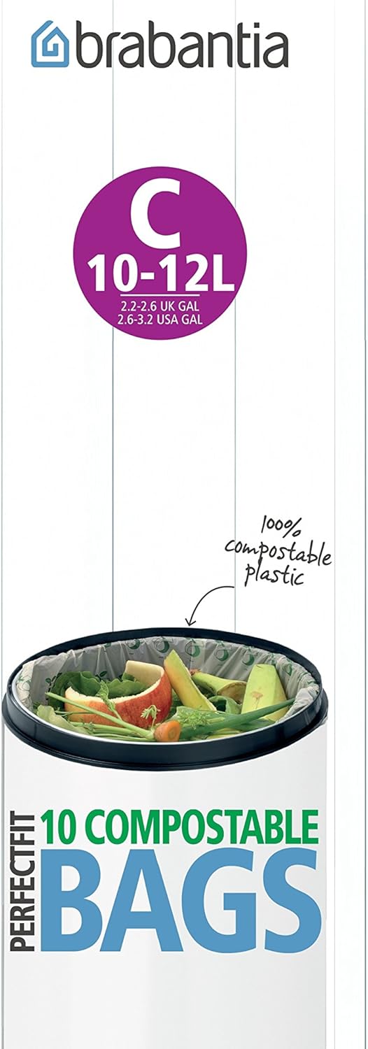 Brabantia - Compostable Bin Liners Size C, 10-12L, 10 Bags, Green 1