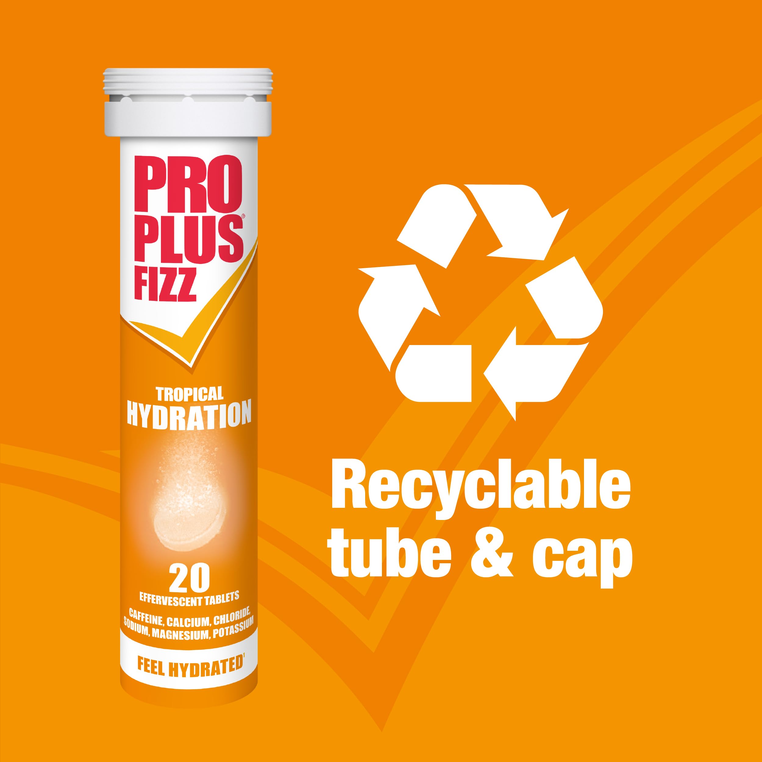 PRO PLUS Fizz Hydration - 20 Effervescent Electrolyte Tablets with Caffeine 3