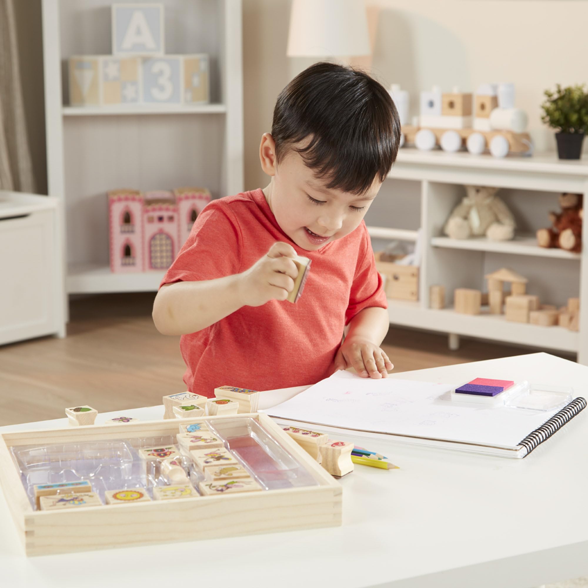 Melissa & Doug Stamp-a-Scene Fairy Garden - Wooden Stamp Set for Kids 4+ 12