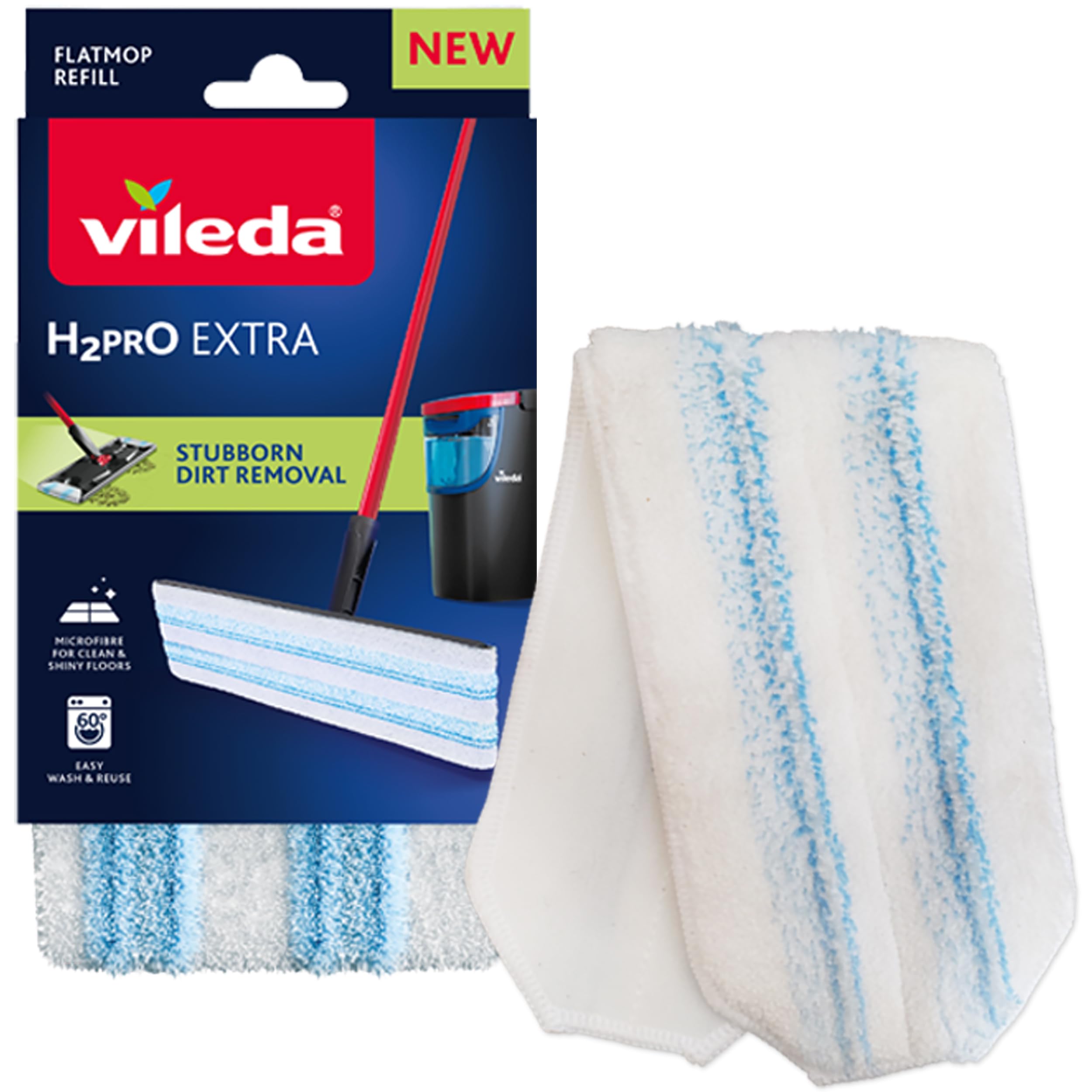 Vileda H2PrO Flachmopp-Nachfüllpackung – Mikrofaser-Power für hartnäckige Schmutzentfernung