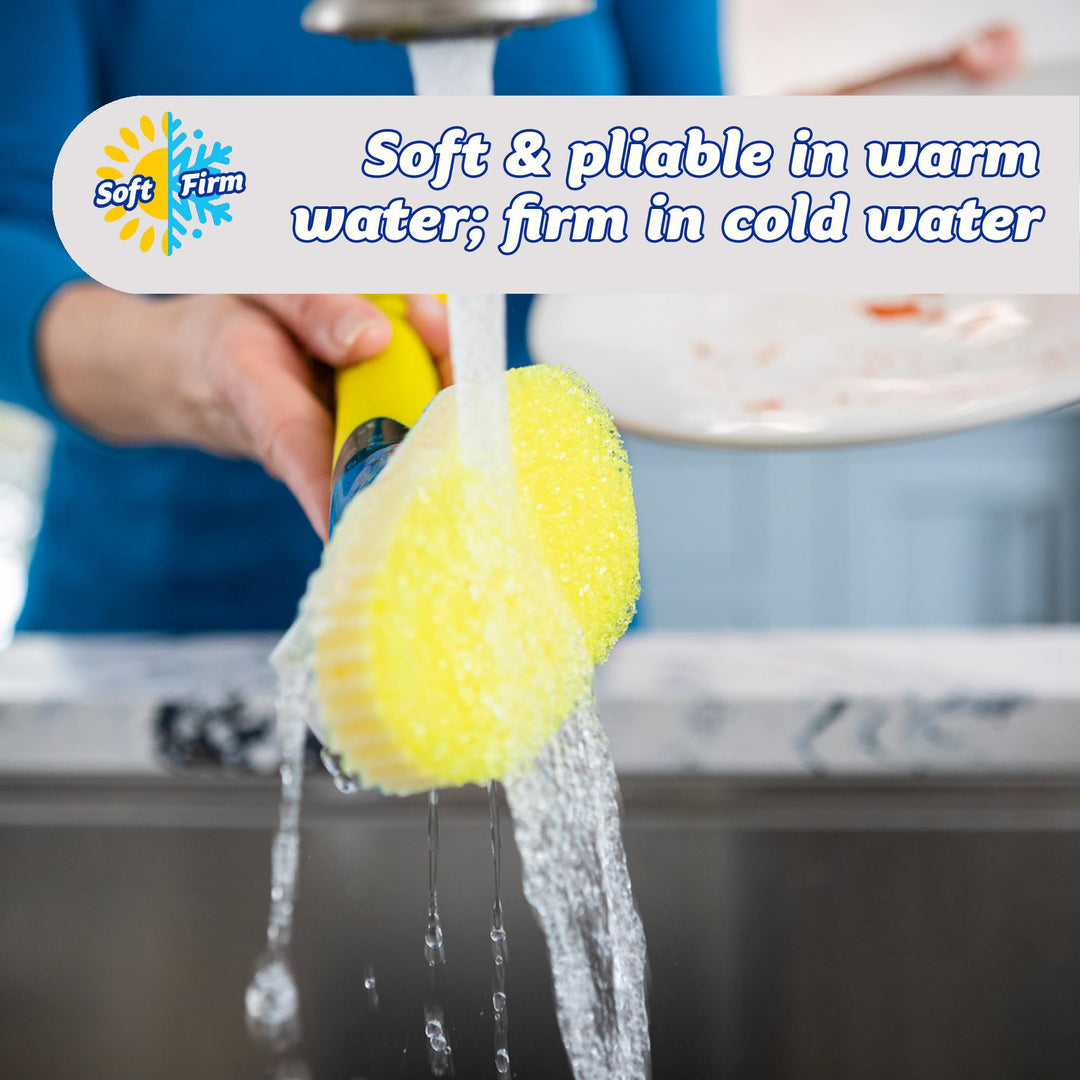 Scrub Daddy Dish Daddy Wand & Connector Head - Soap Dispensing Dish Brush with Replaceable Heads